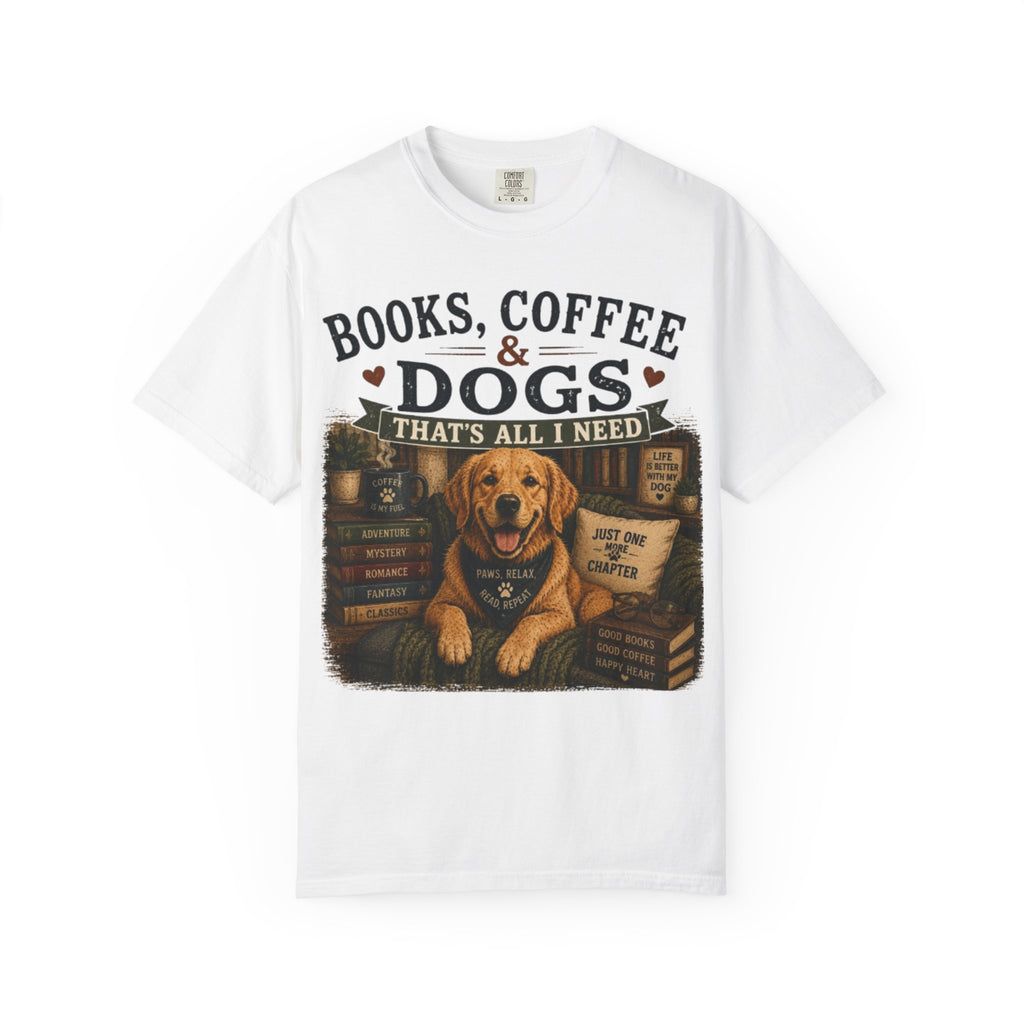 Books, Coffee & Dogs That's All I Need Retro T-Shirt
