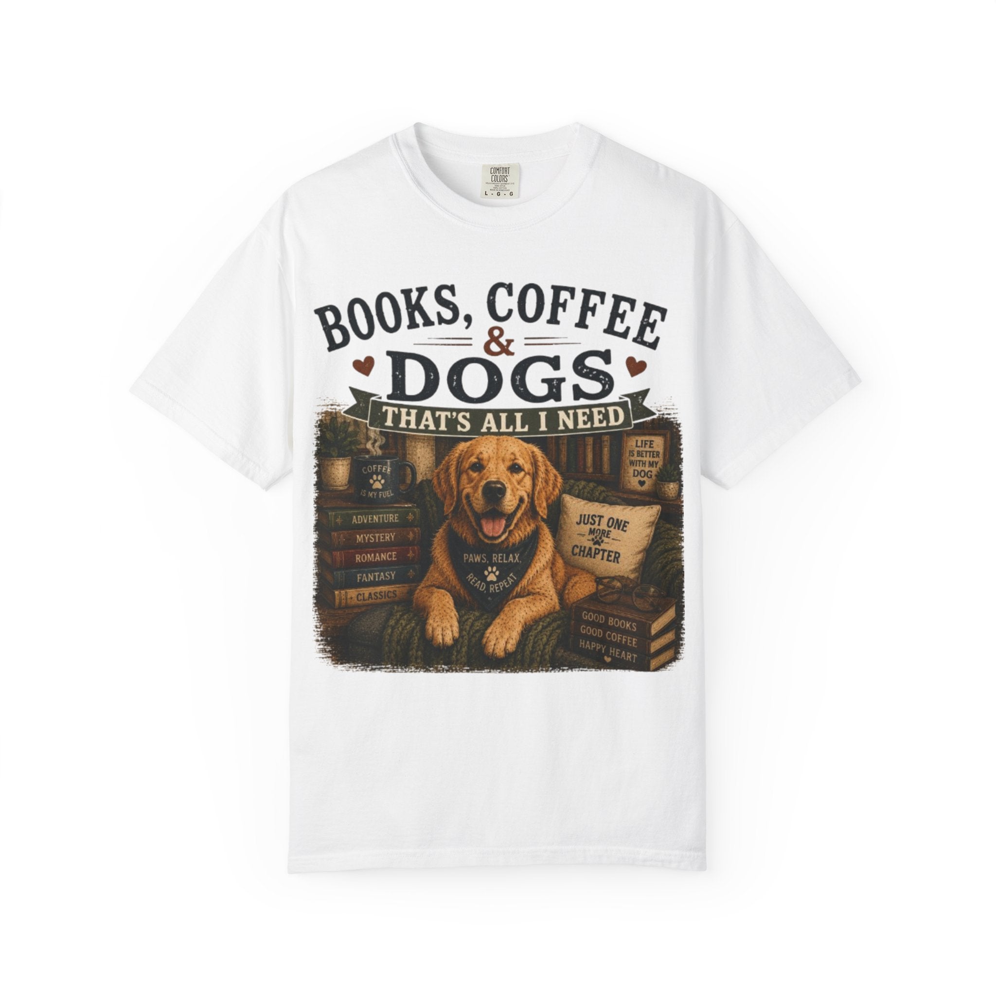 Books, Coffee & Dogs That's All I Need Retro T-Shirt