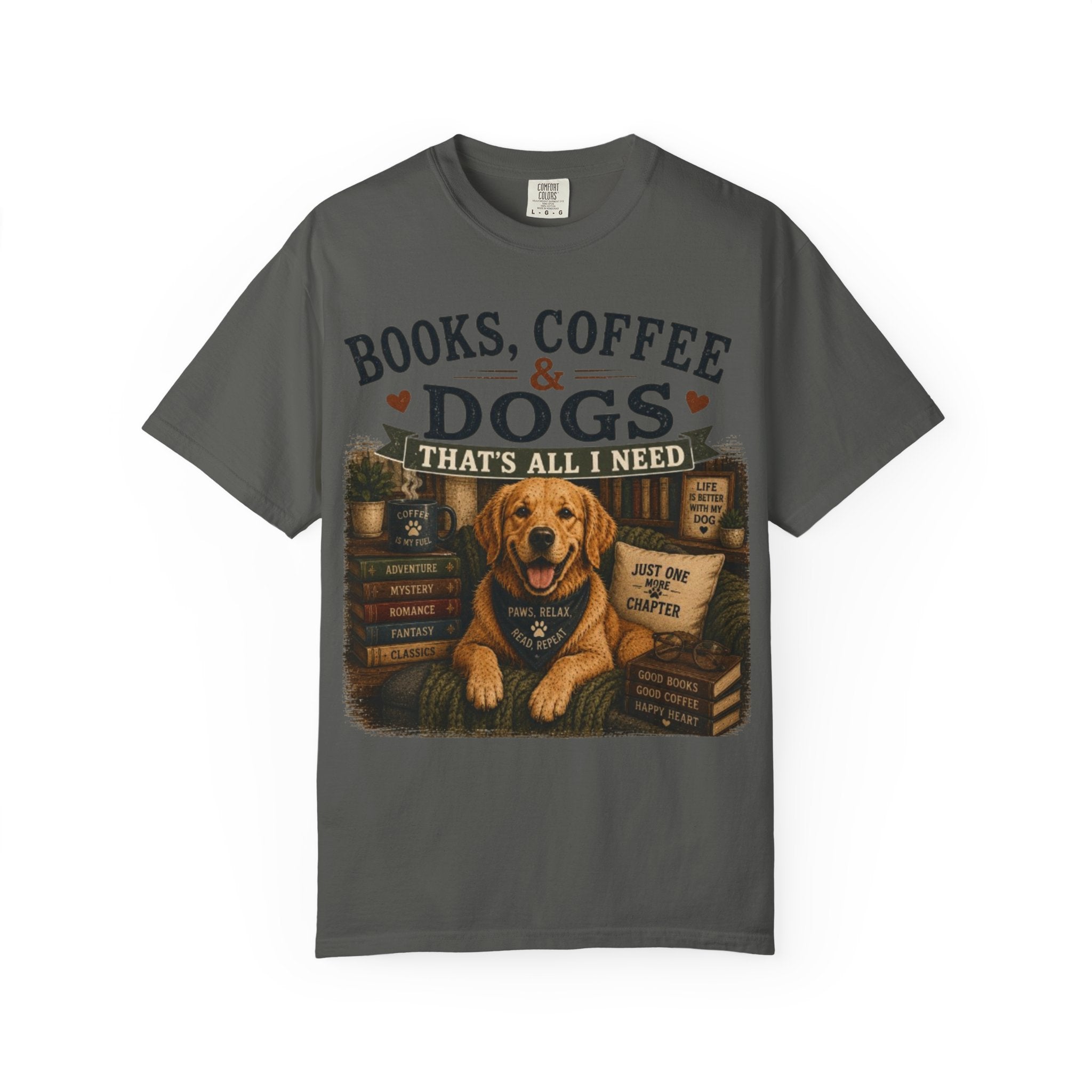 Books, Coffee & Dogs That's All I Need Retro T-Shirt