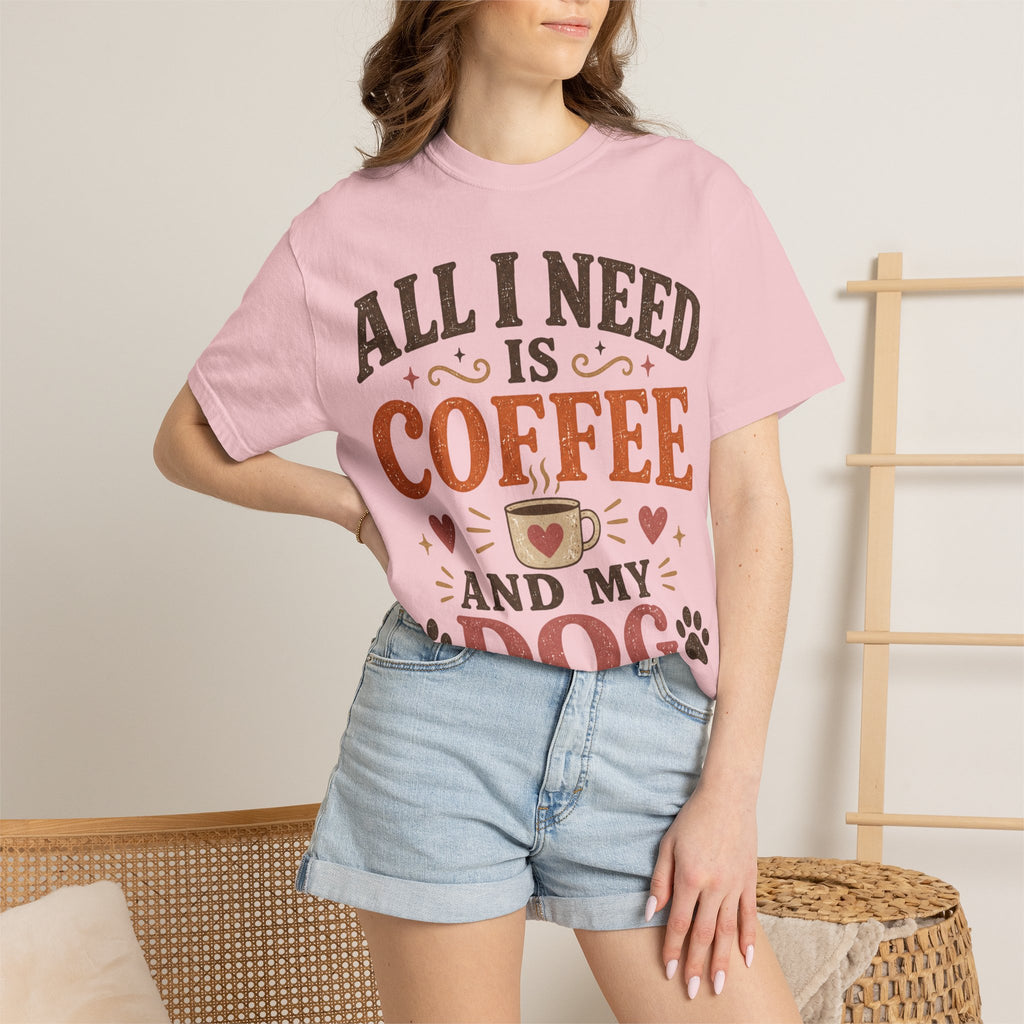 All I Need Is Coffee and My Dog Retro T-Shirt