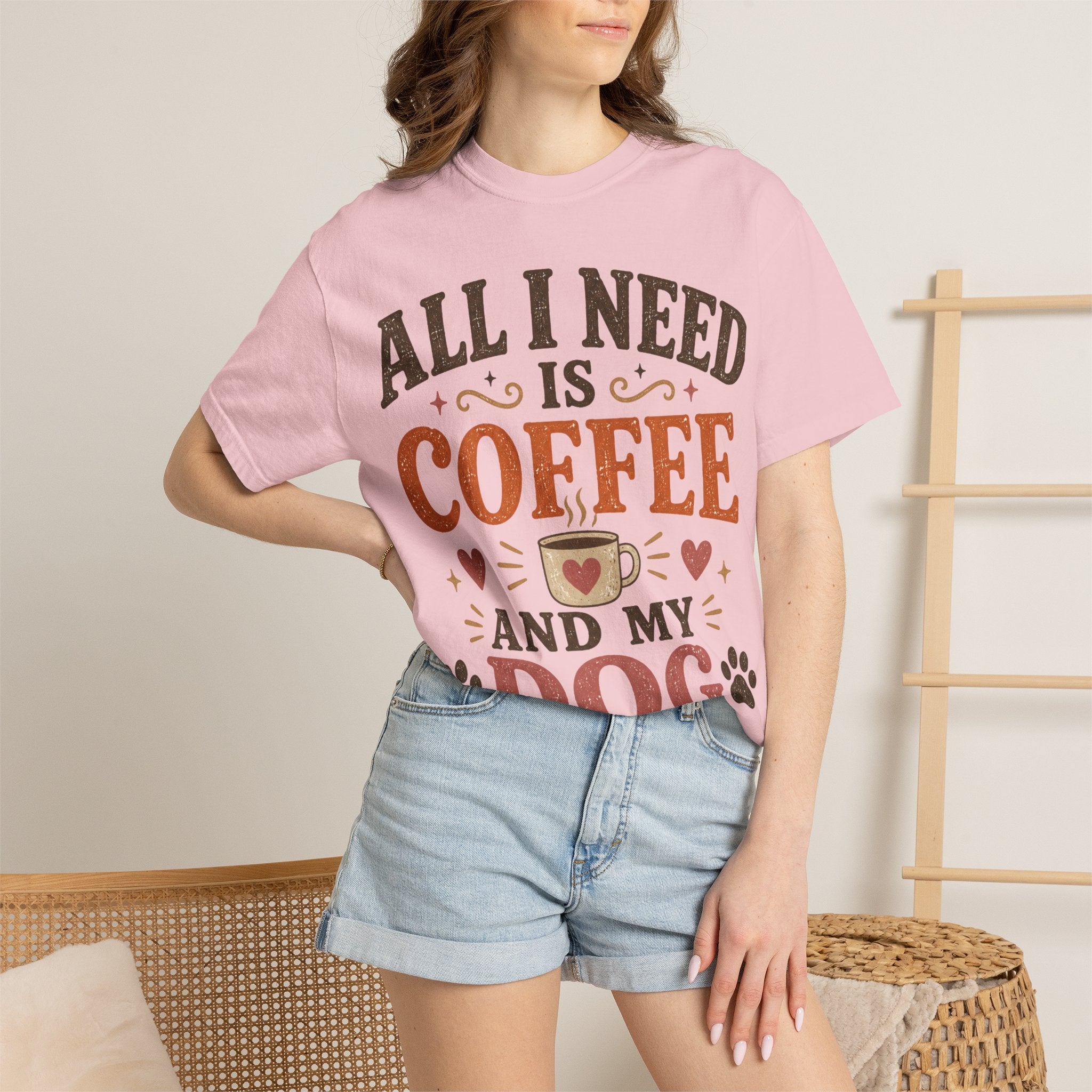 All I Need Is Coffee and My Dog Retro T-Shirt