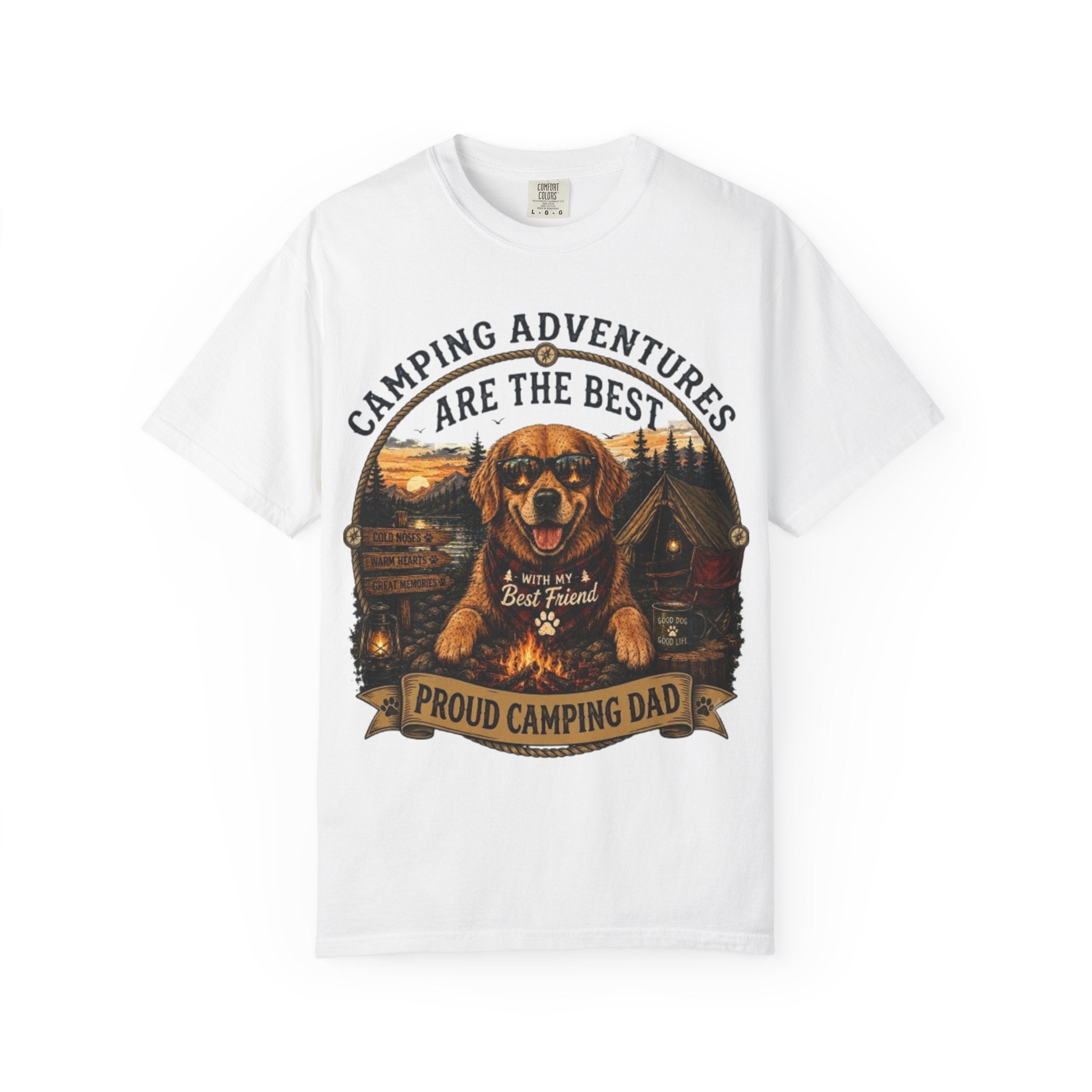 Proud Camping Dog Dad Comfort Colors® T-Shirt