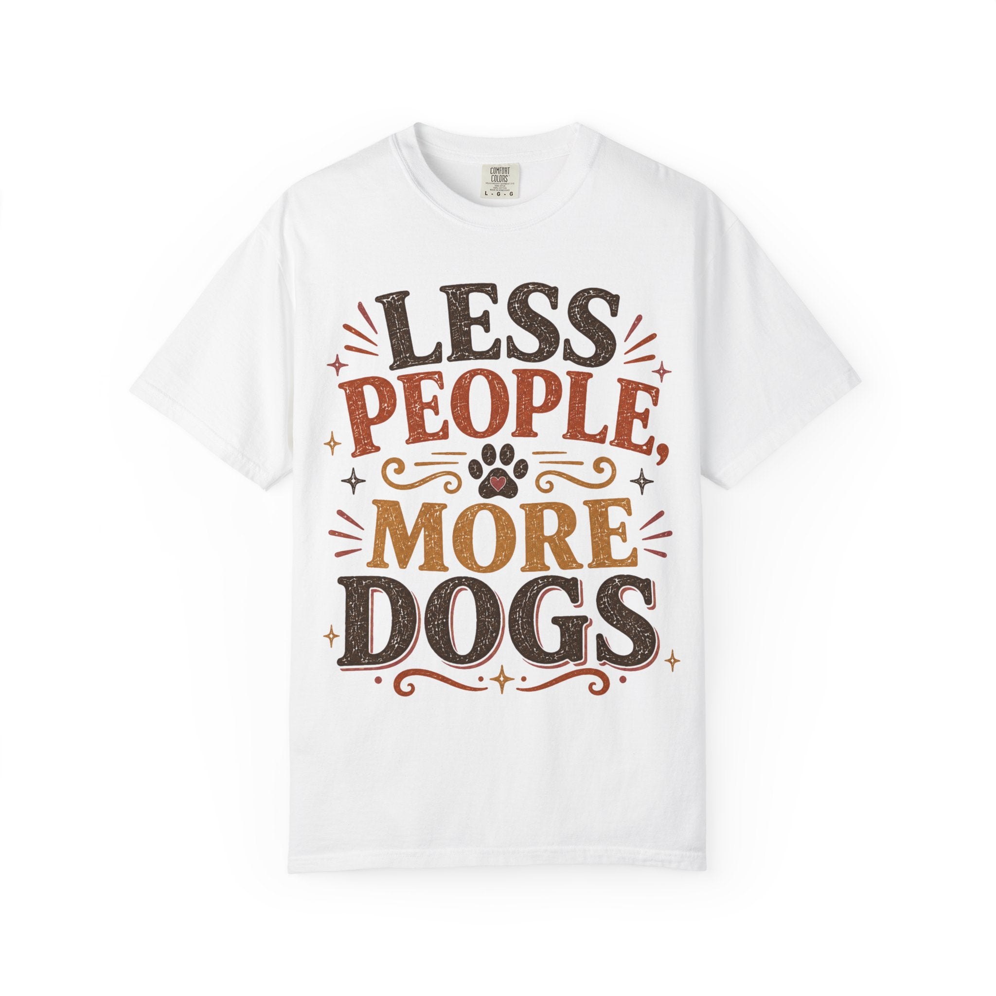 Less People, More Dogs Retro T-Shirt