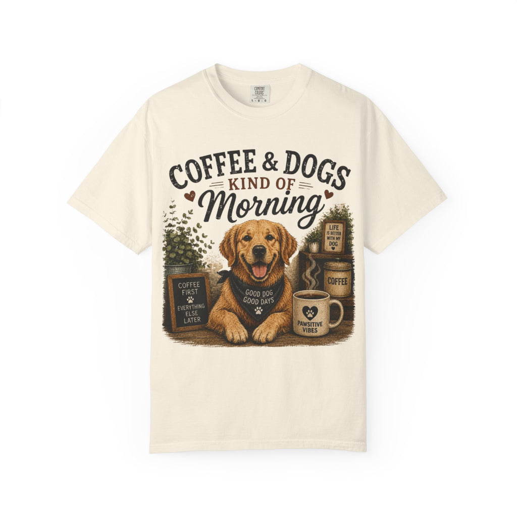 Coffee & Dogs Kind Of Morning Retro T-Shirt