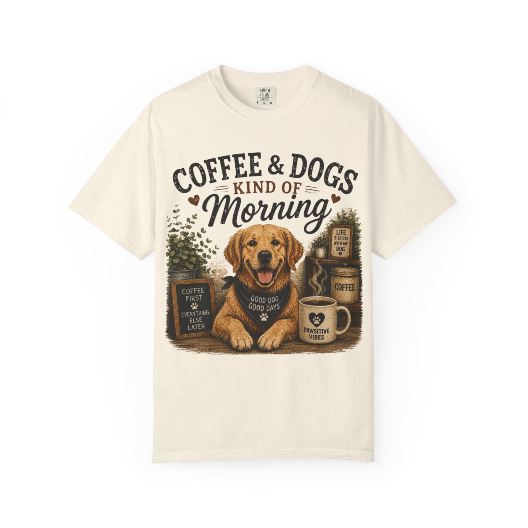 Coffee & Dogs Kind Of Morning Retro T-Shirt