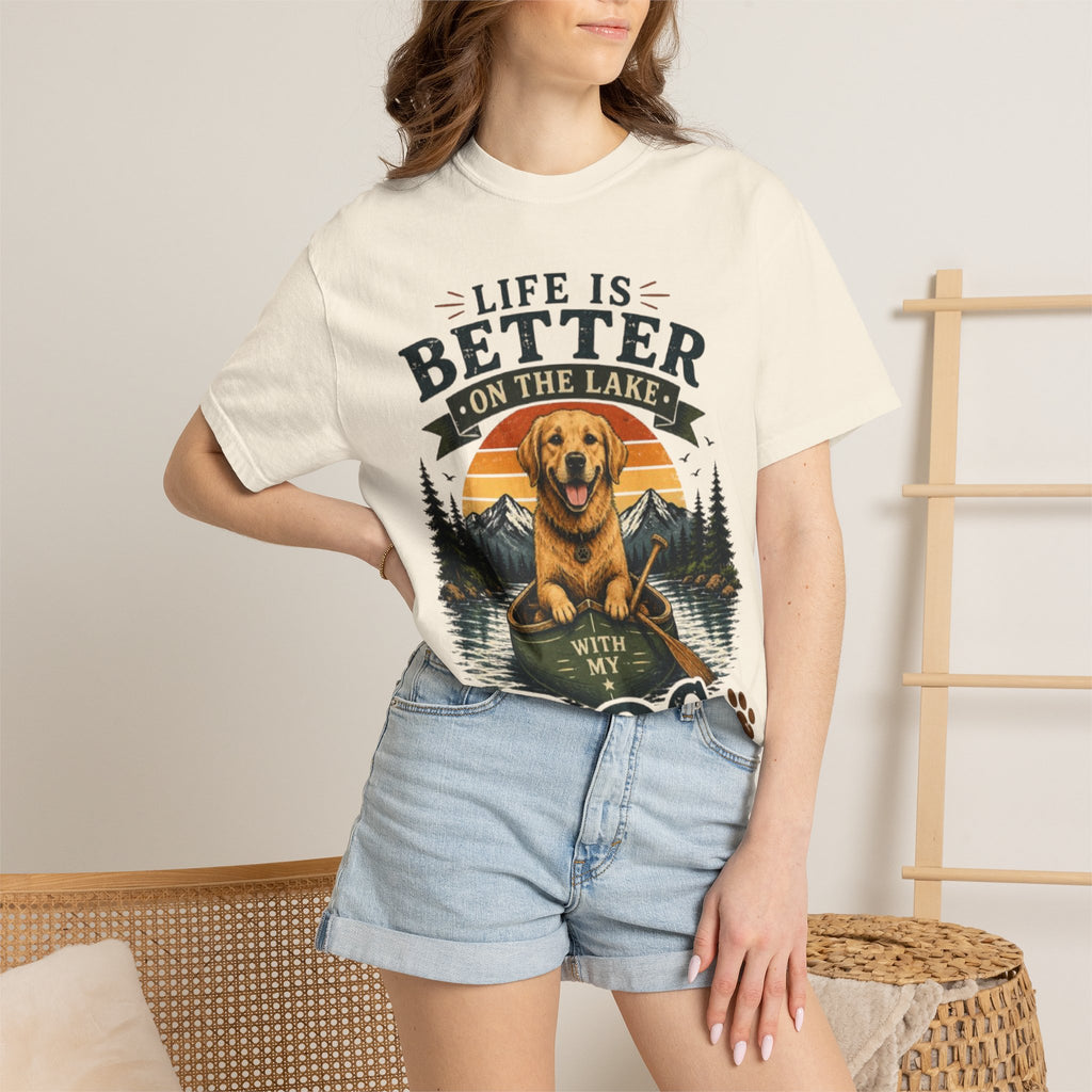 Life Is Better On The Lake With My Dog Retro T-Shirt