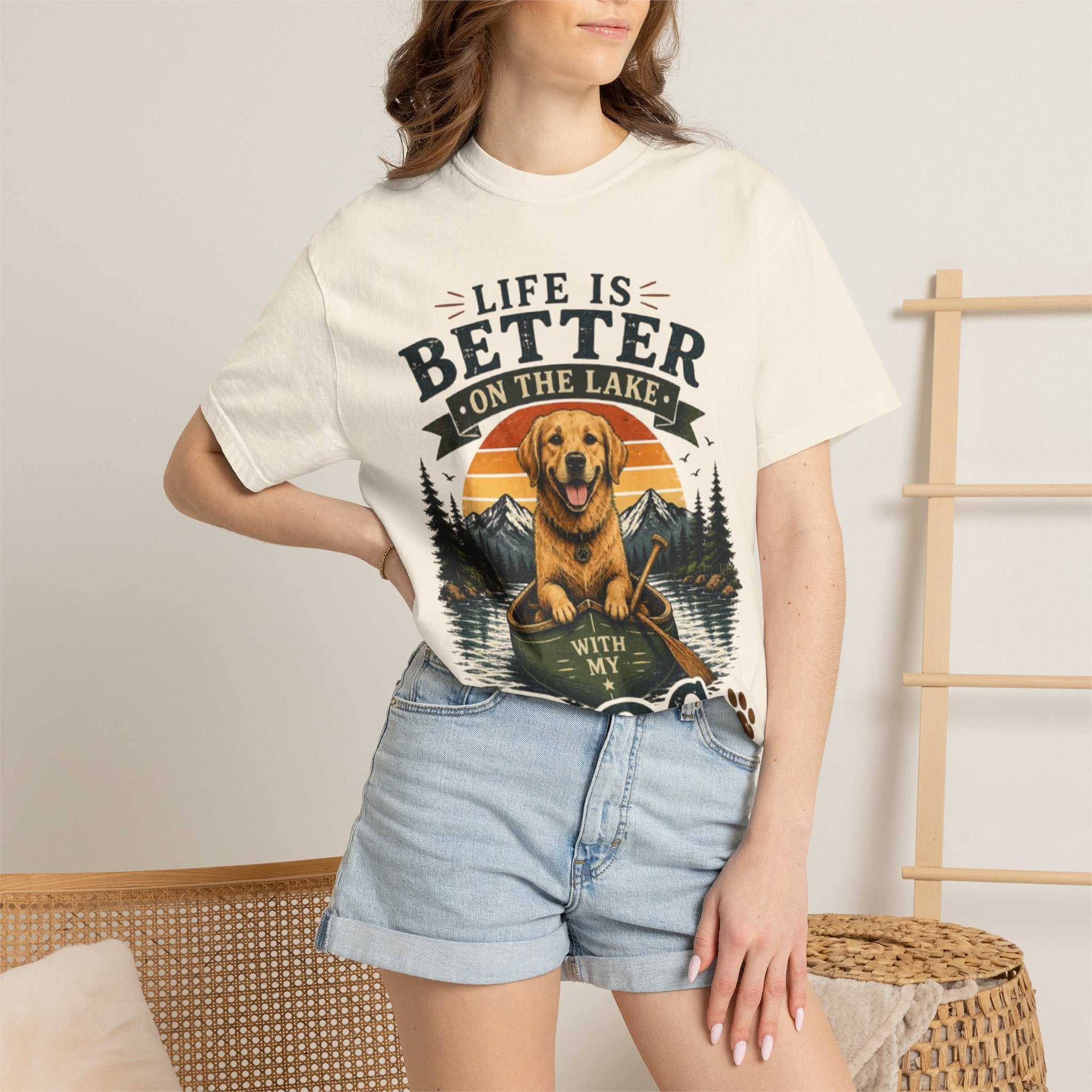 Life Is Better On The Lake With My Dog Retro T-Shirt