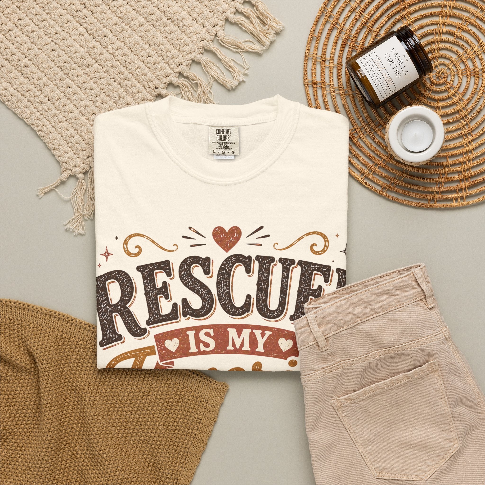 Rescued Is My Favorite Breed Retro T-Shirt