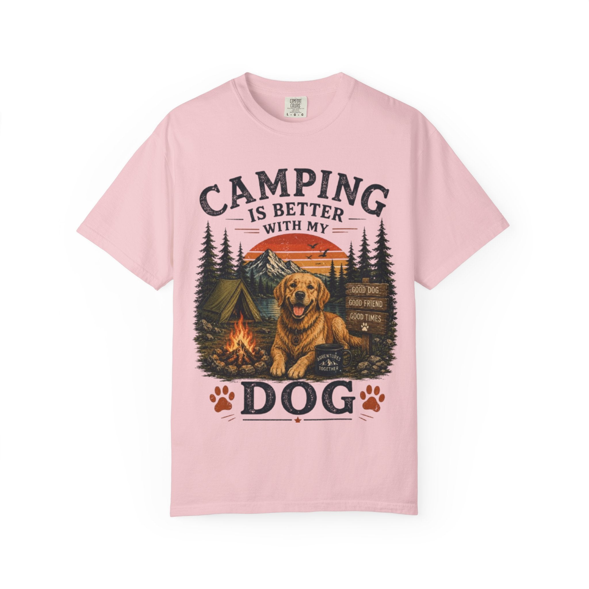 Camping Is Better With My Dog Retro T-Shirt