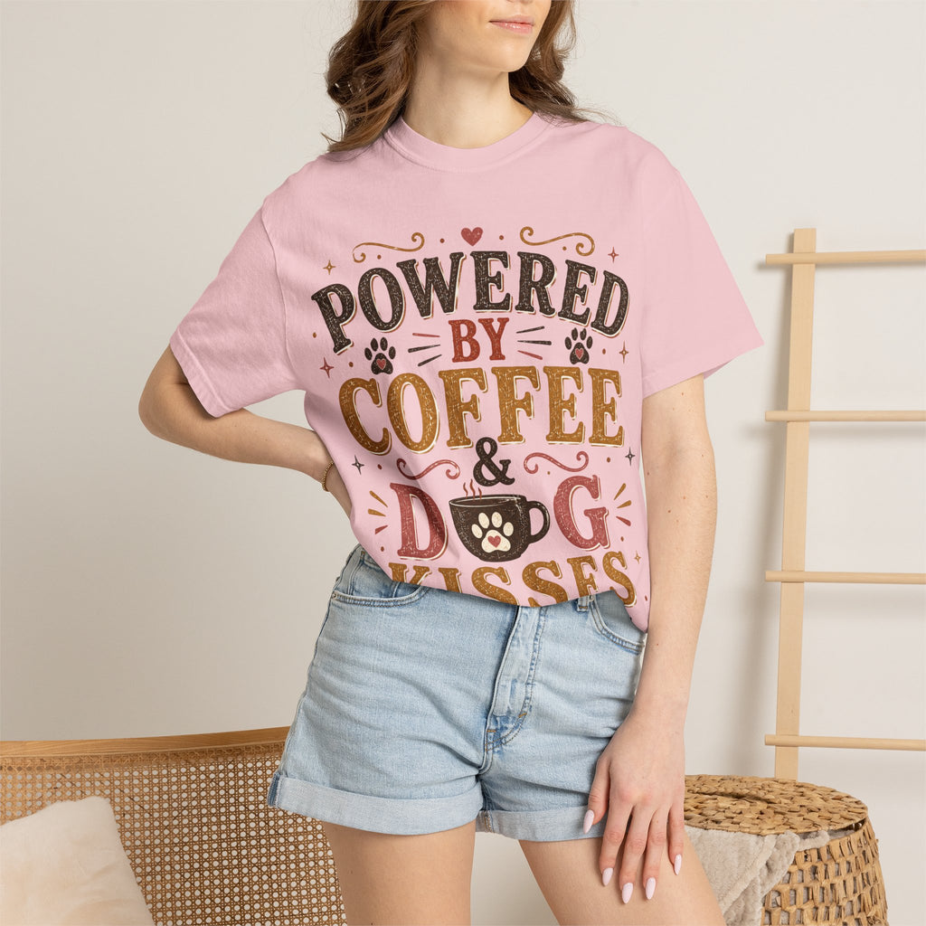 Powered By Coffee & Dog Kisses Retro T-Shirt