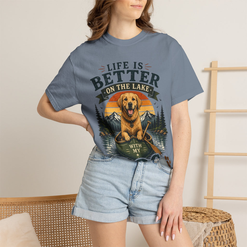 Life Is Better On The Lake With My Dog Retro T-Shirt