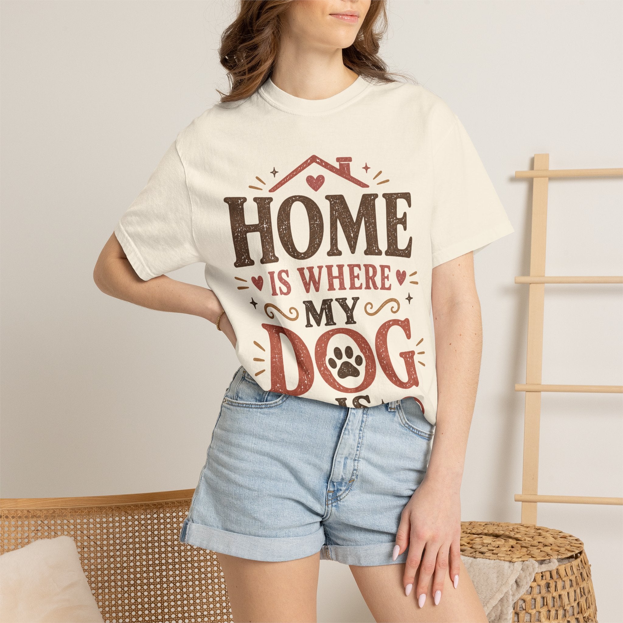Home Is Where My Dog Is Retro T-Shirt