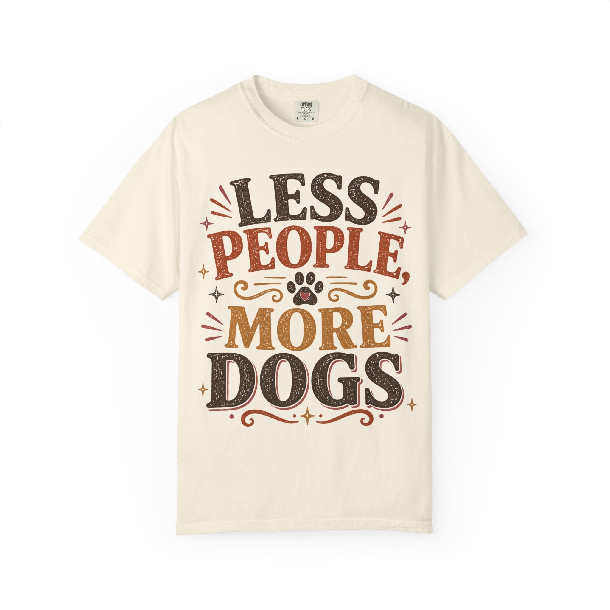 Less People, More Dogs Retro T-Shirt