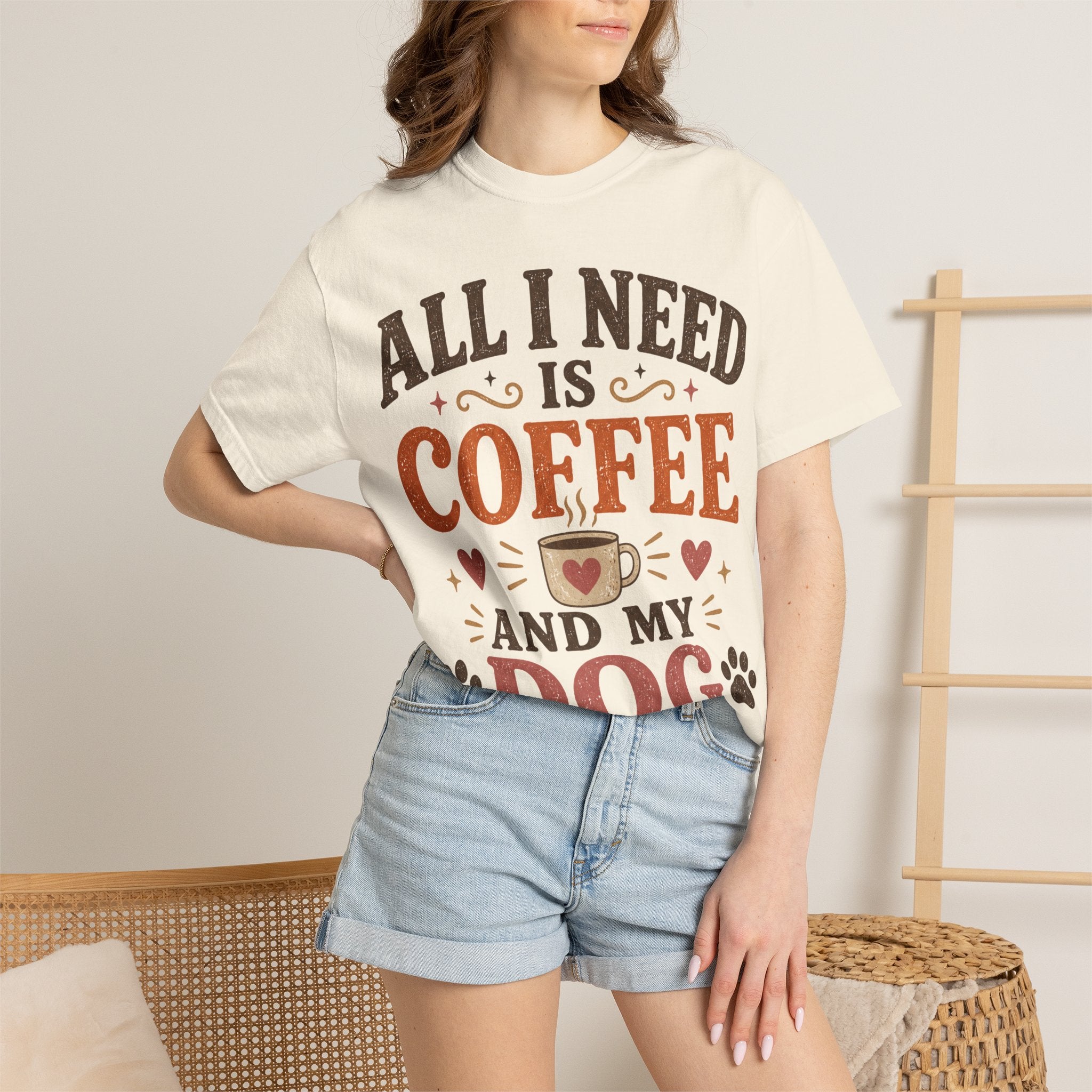 All I Need Is Coffee and My Dog Retro T-Shirt