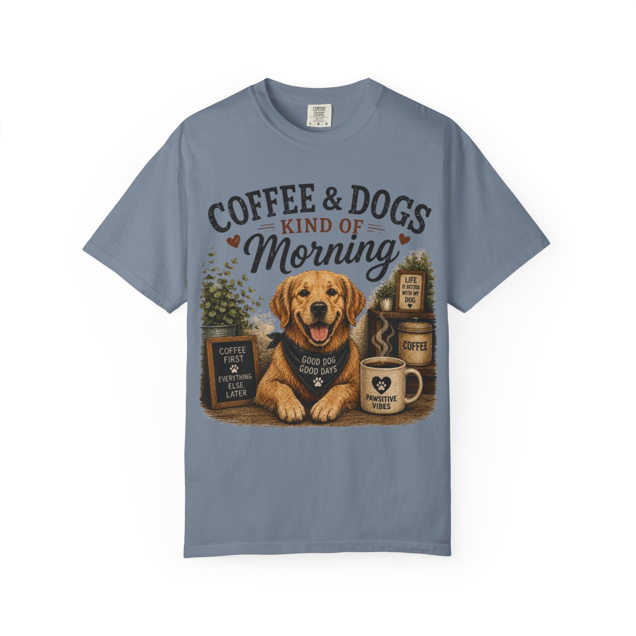 Coffee & Dogs Kind Of Morning Retro T-Shirt
