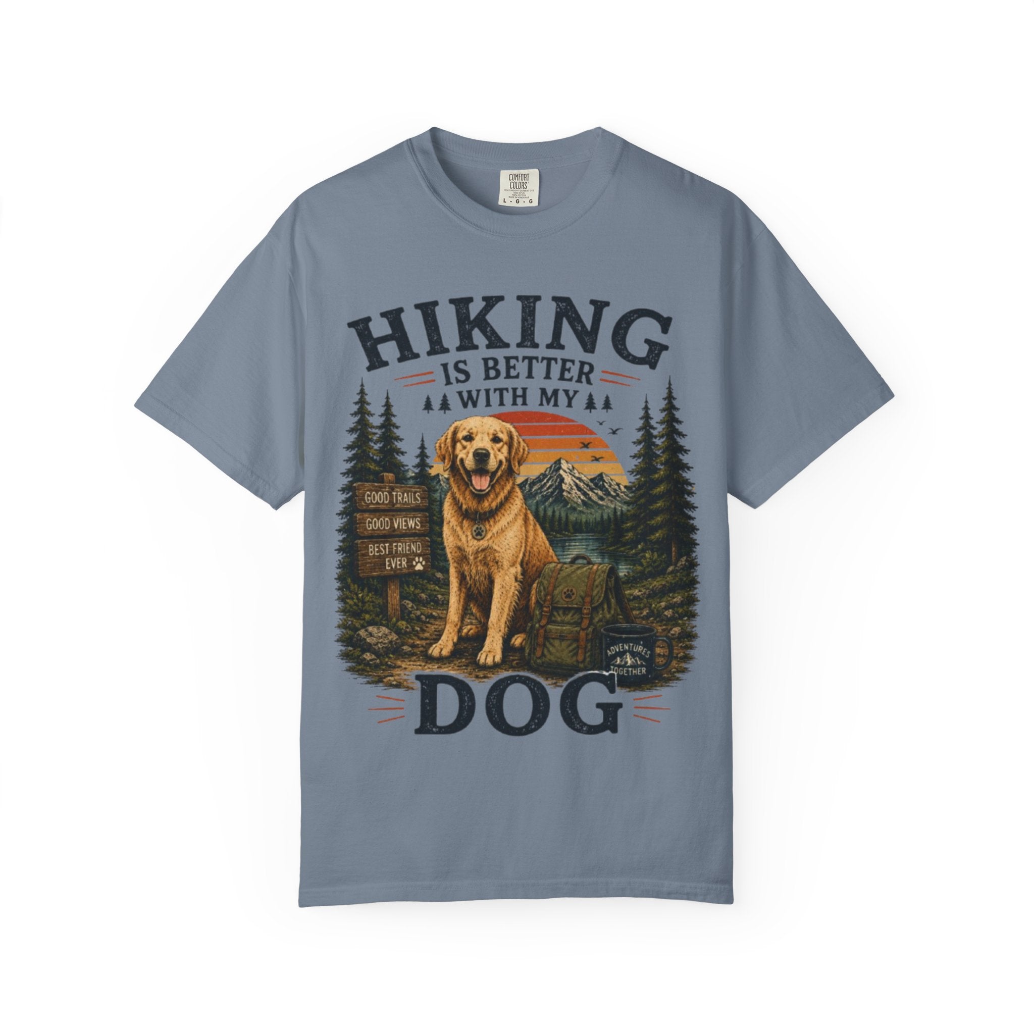 Hiking Is Better With My Dog Retro T-Shirt