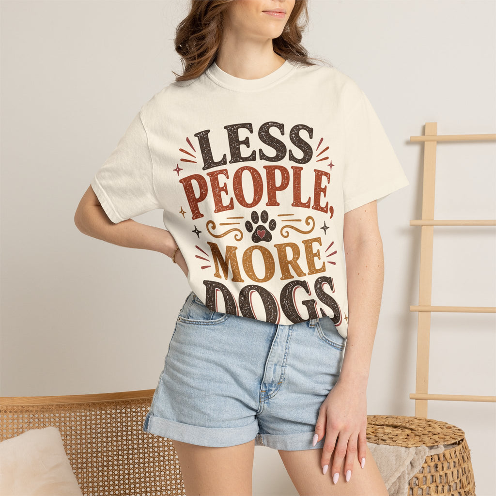 Less People, More Dogs Retro T-Shirt