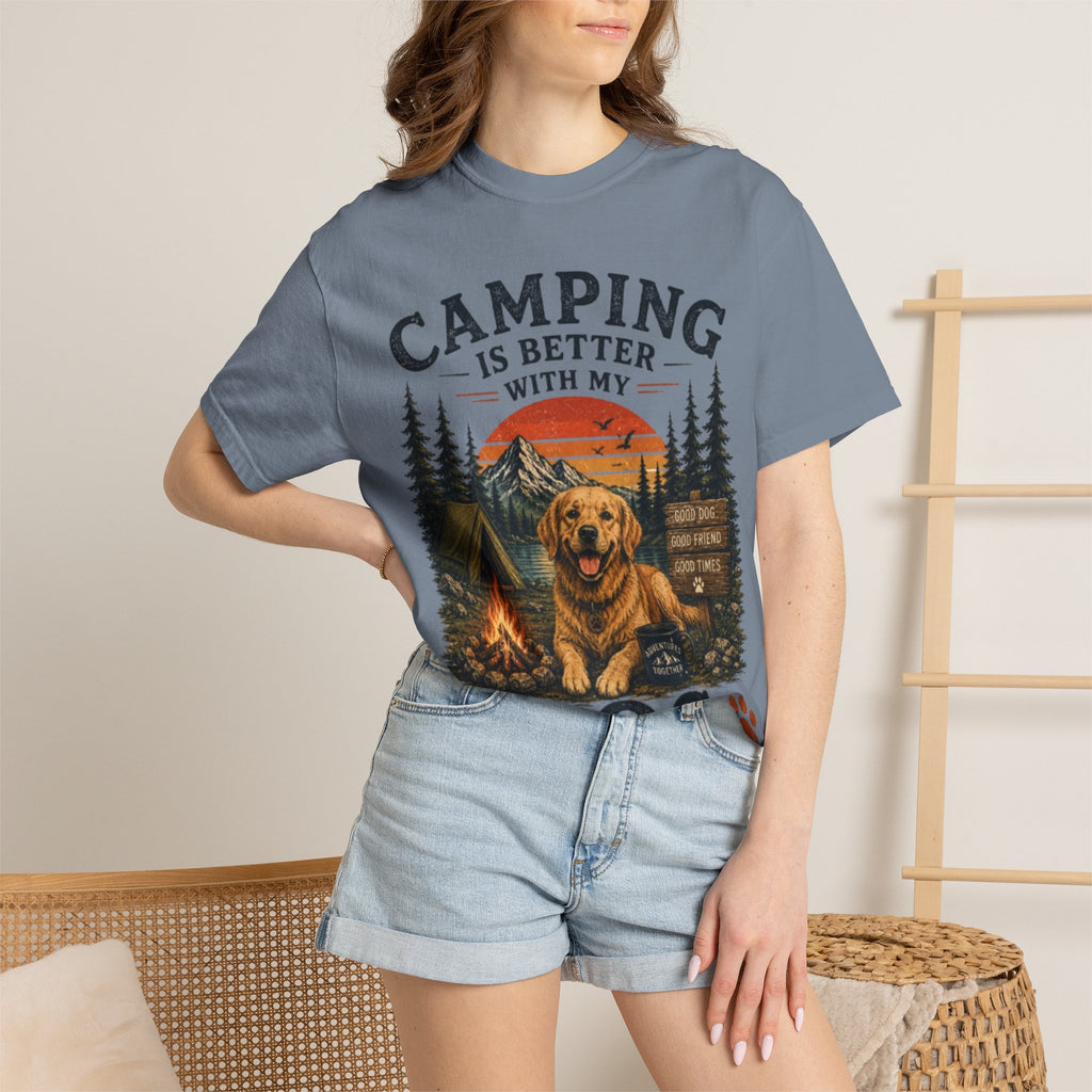 Camping Is Better With My Dog Retro T-Shirt