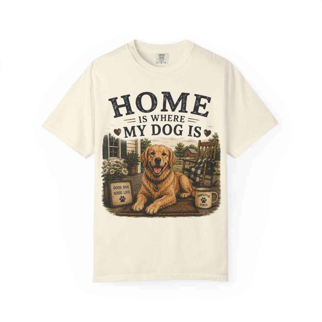 Home Is Where My Dog Is Retro T-Shirt