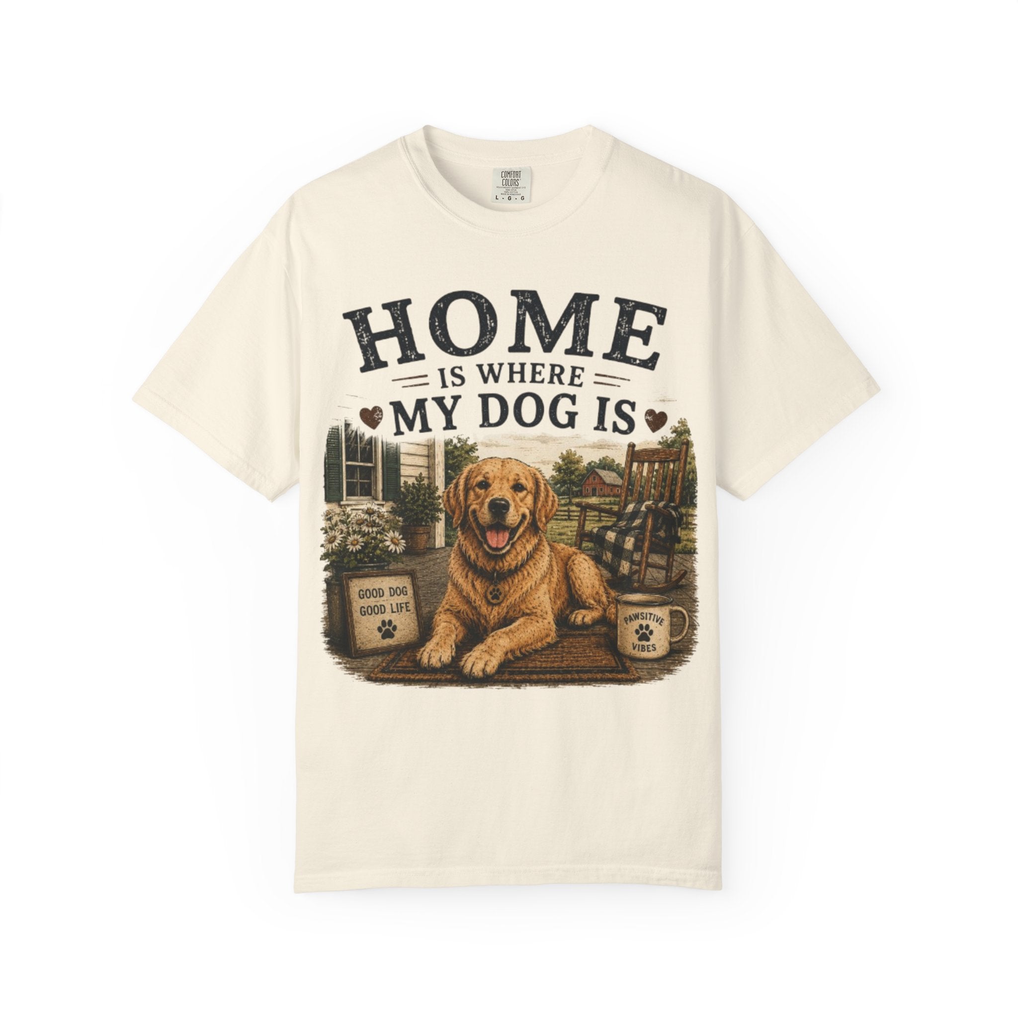 Home Is Where My Dog Is Retro T-Shirt