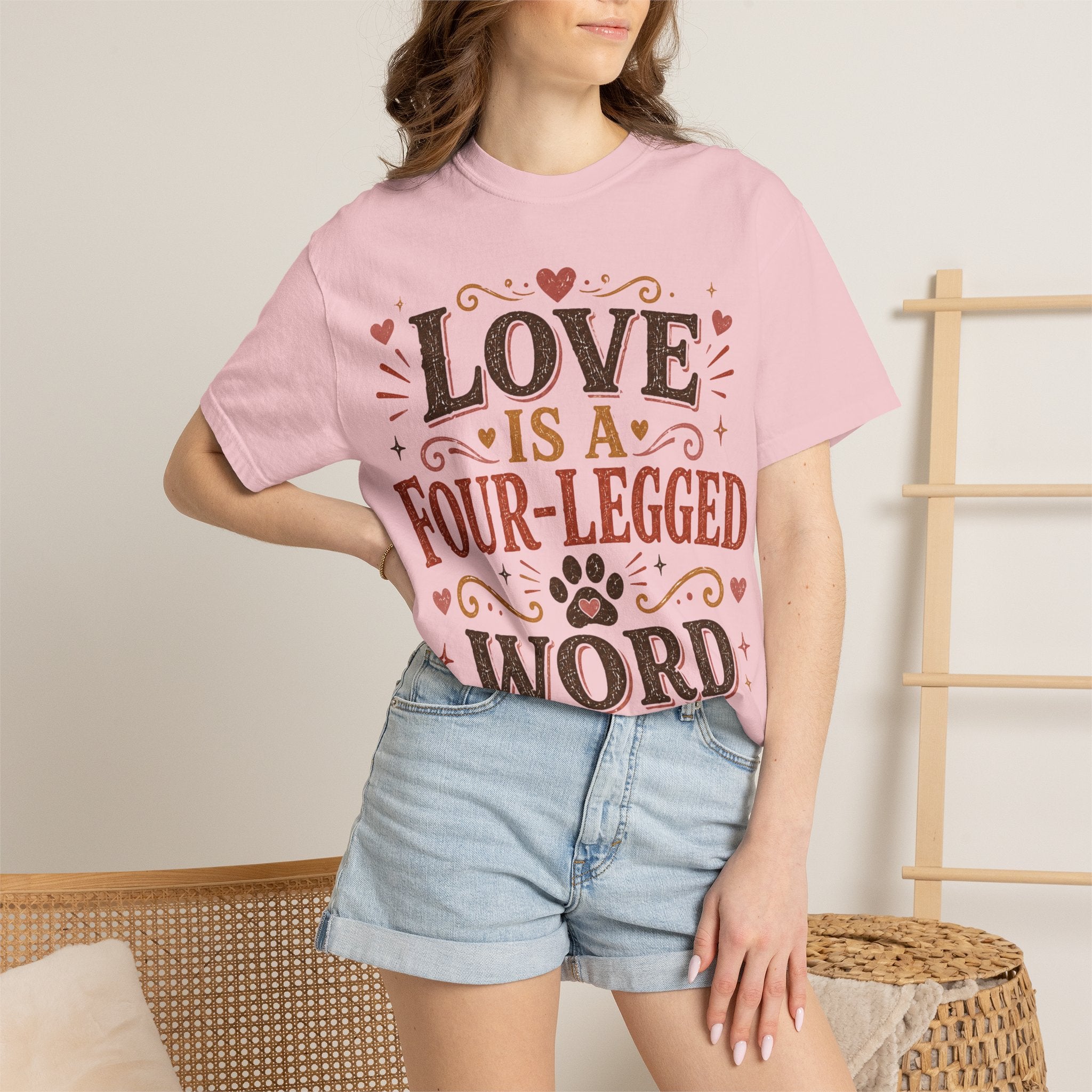 Love Is A Four-Legged Word Retro T-Shirt