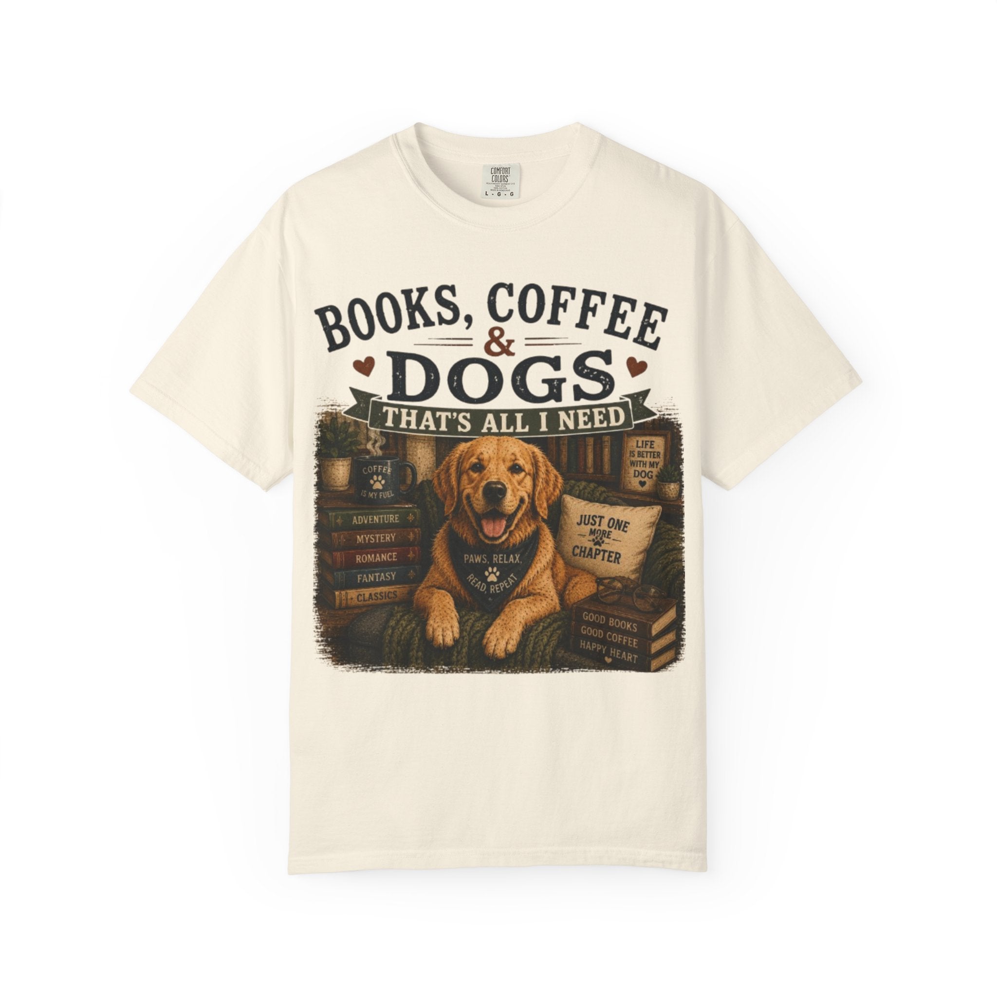 Books, Coffee & Dogs That's All I Need Retro T-Shirt