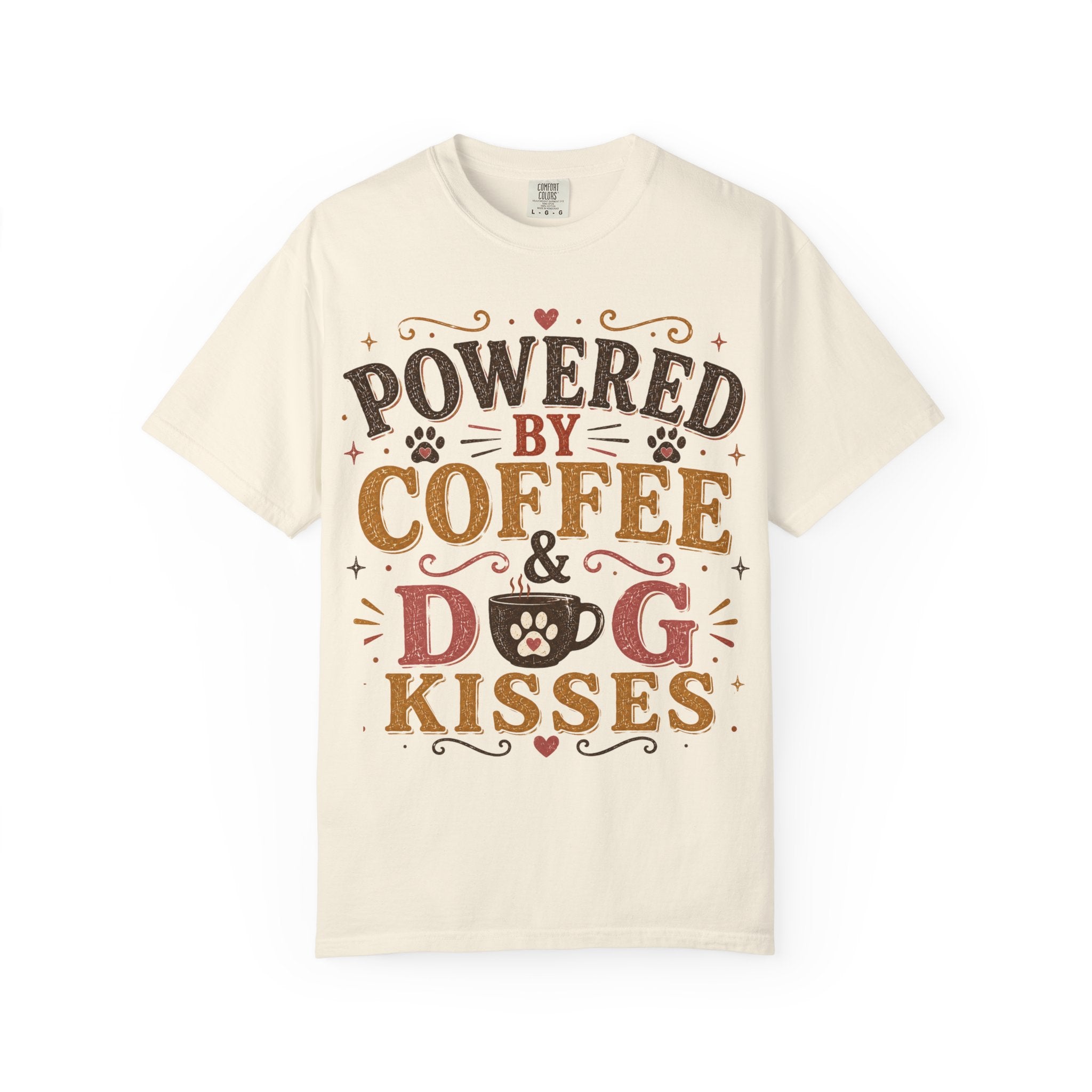 Powered By Coffee & Dog Kisses Retro T-Shirt