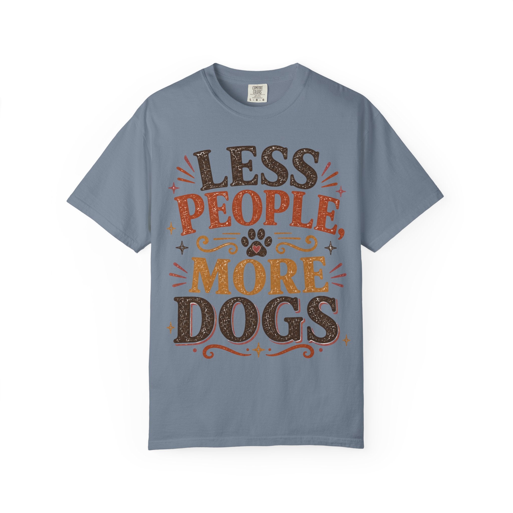 Less People, More Dogs Retro T-Shirt