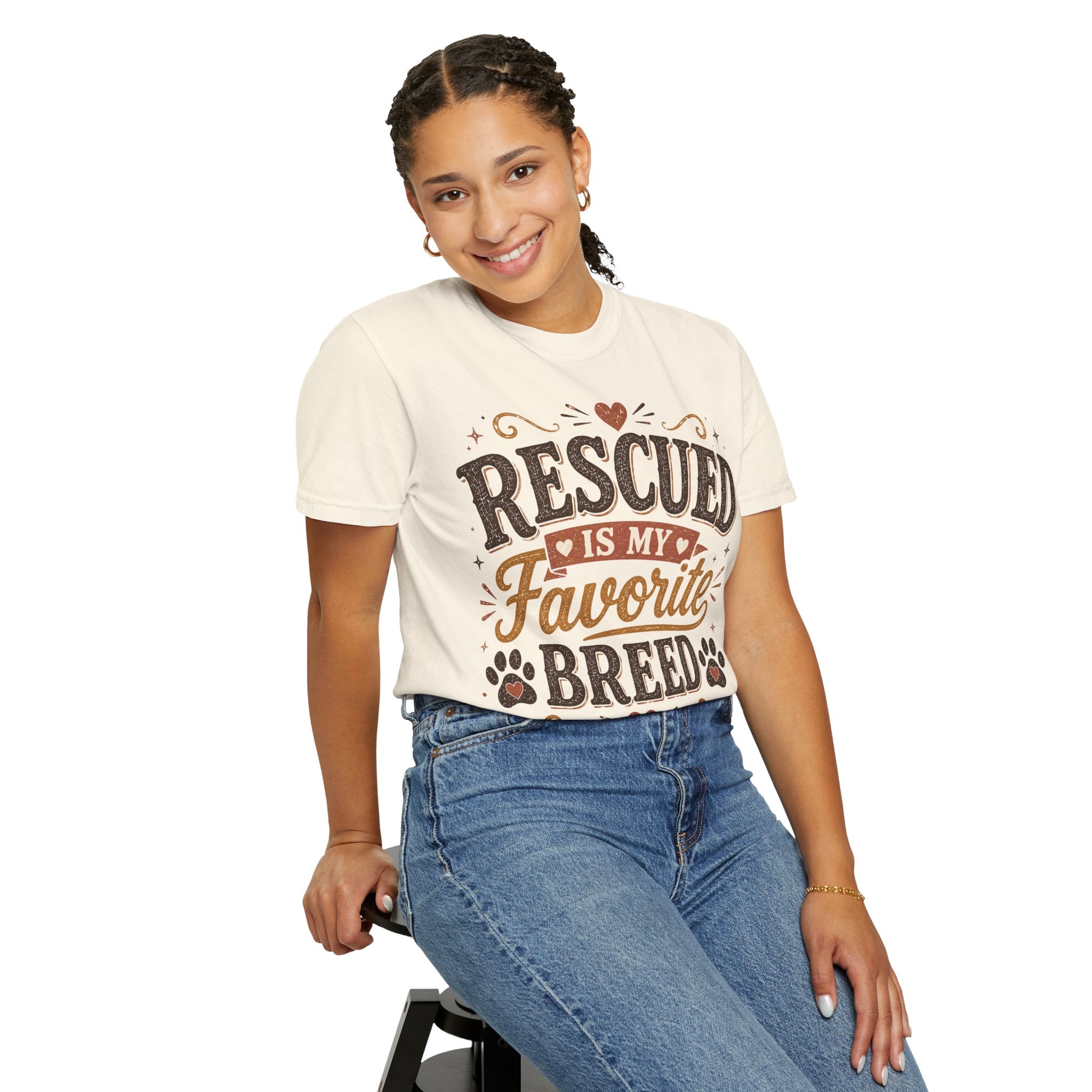 Rescued Is My Favorite Breed Retro T-Shirt