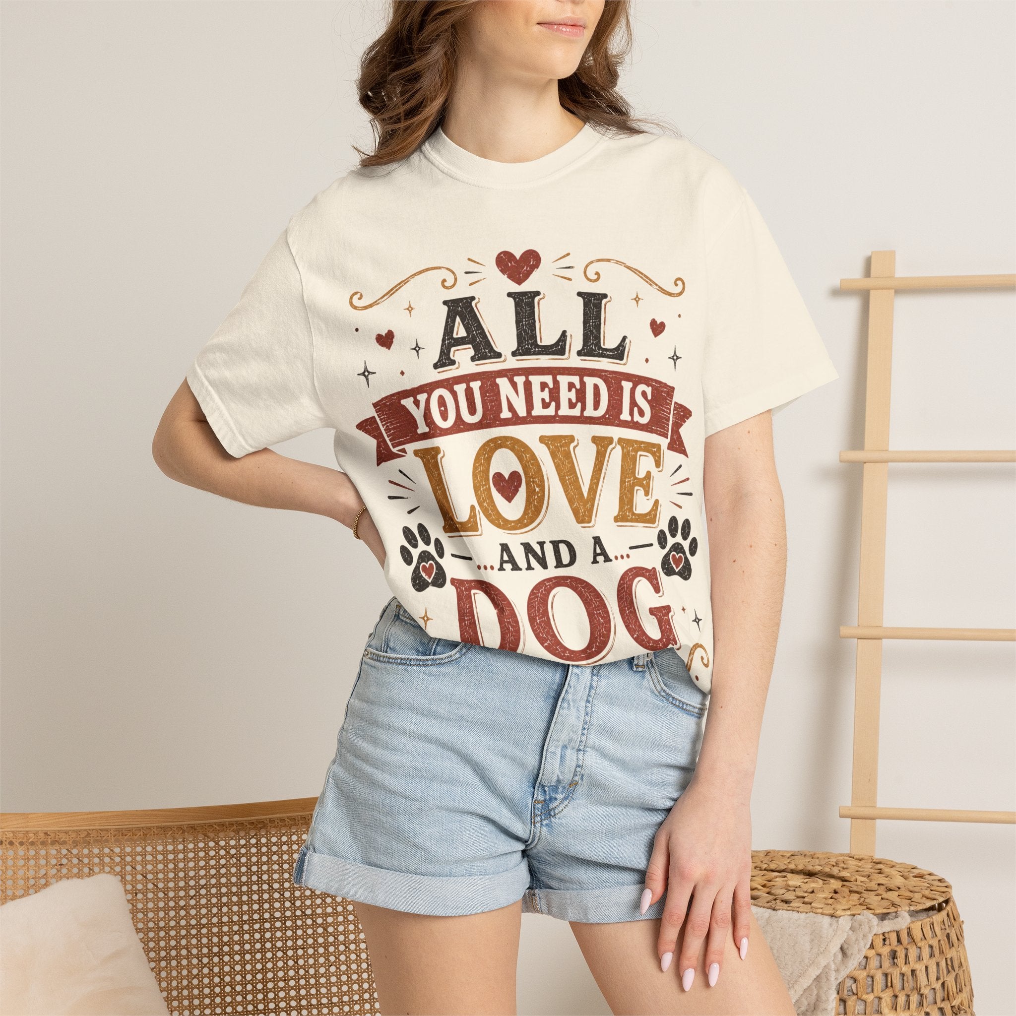 All You Need Is Love... And A Dog Retro T-Shirt