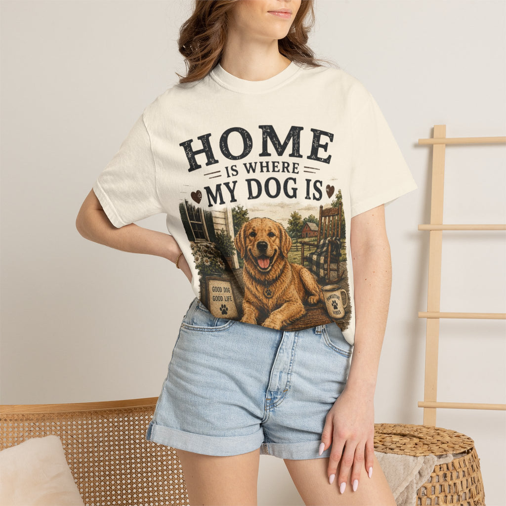 Home Is Where My Dog Is Retro T-Shirt