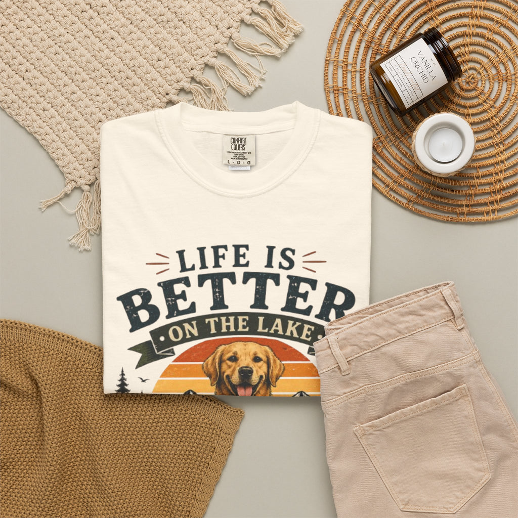 Life Is Better On The Lake With My Dog Retro T-Shirt
