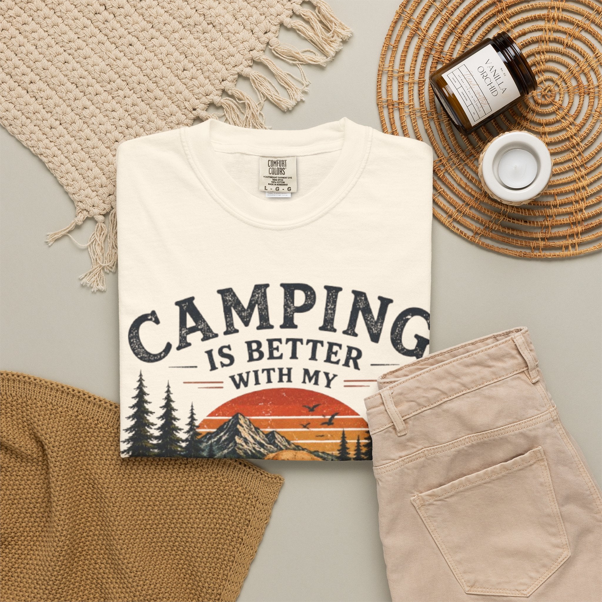 Camping Is Better With My Dog Retro T-Shirt