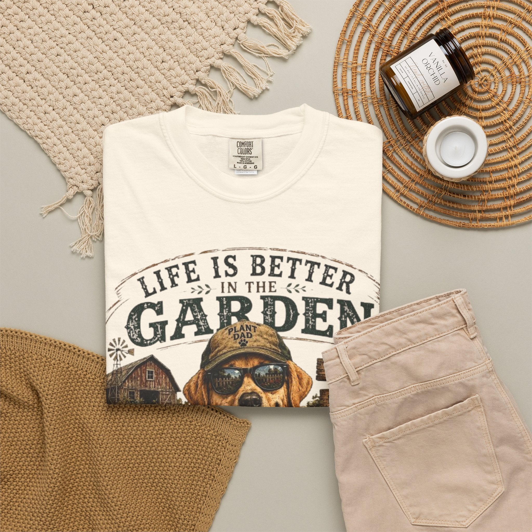 Life Is Better in the Garden Dog Dad Comfort Colors® T-Shirt