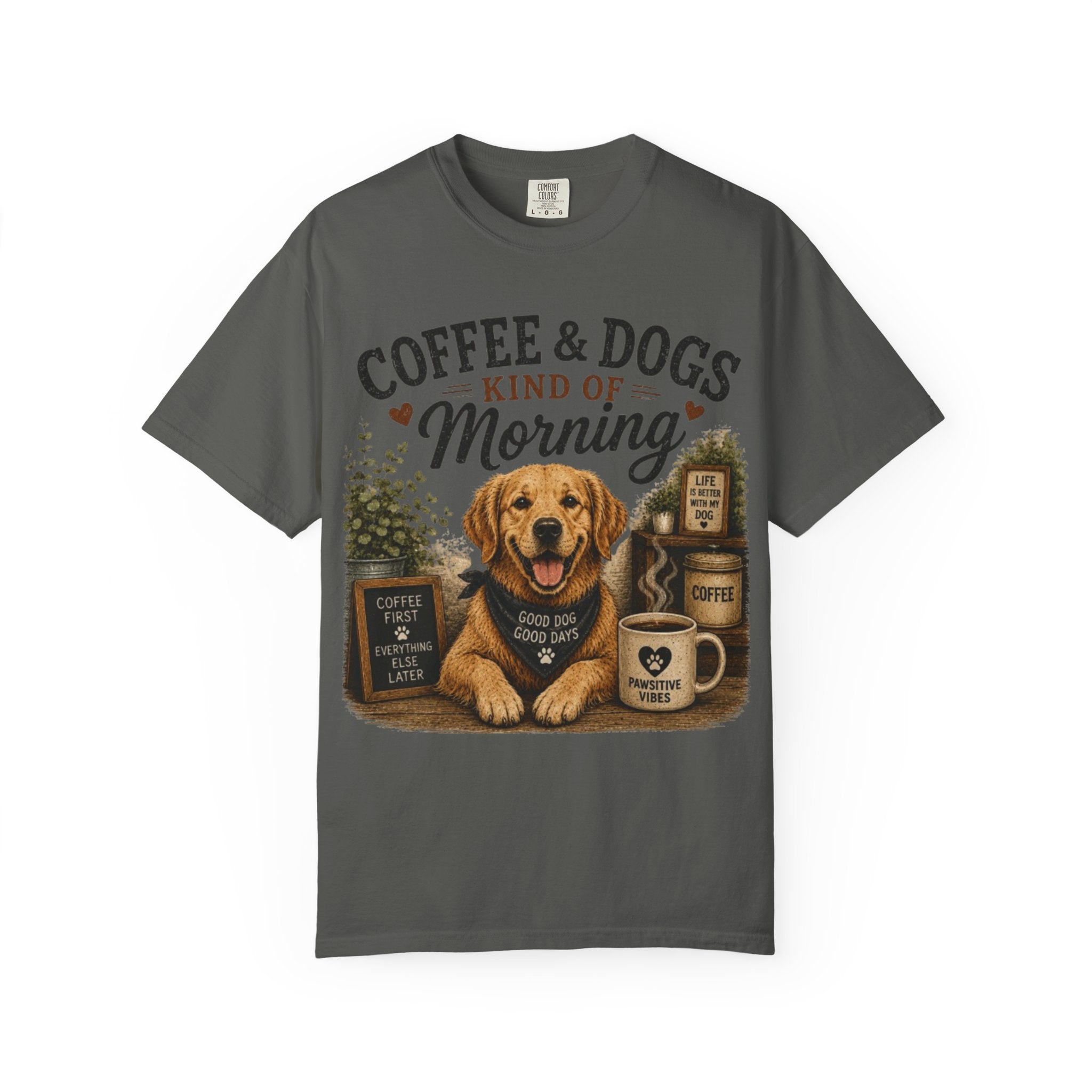Coffee & Dogs Kind Of Morning Retro T-Shirt