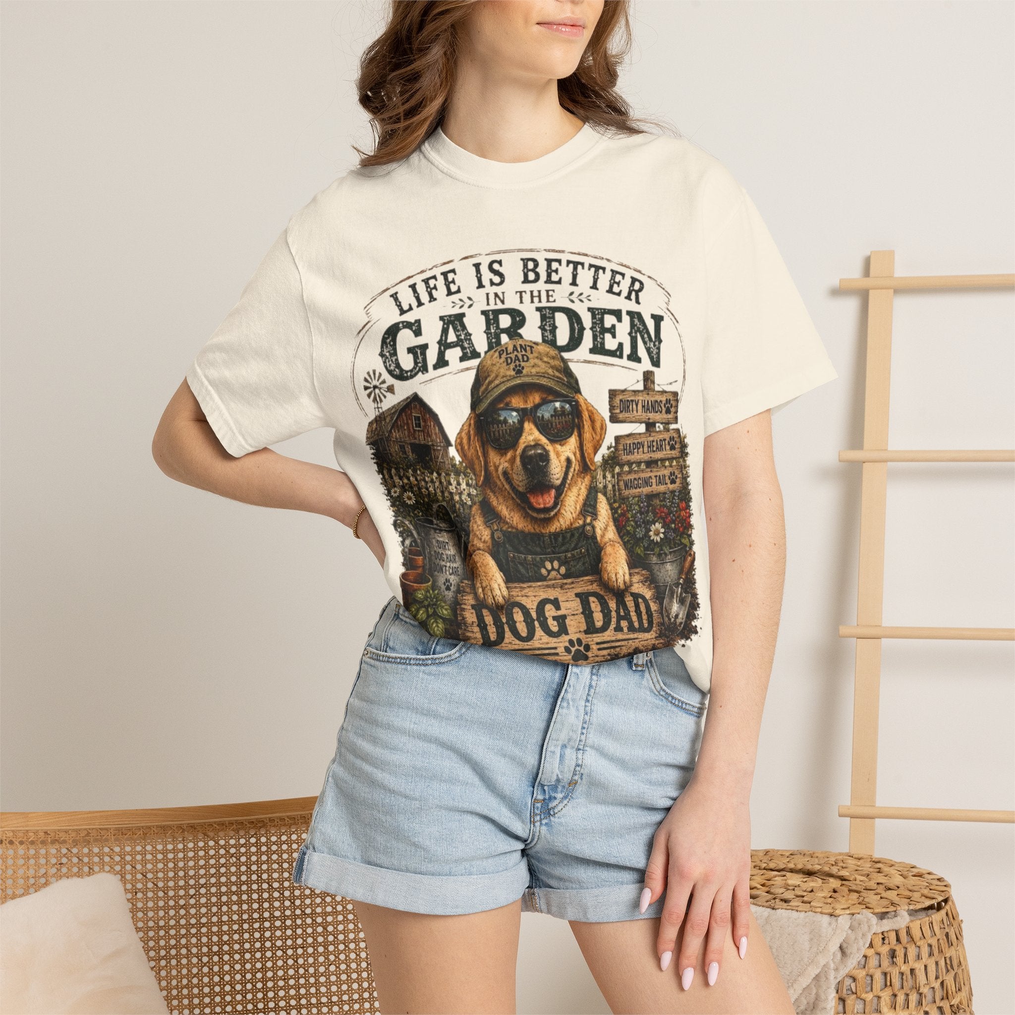 Life Is Better in the Garden Dog Dad Comfort Colors® T-Shirt