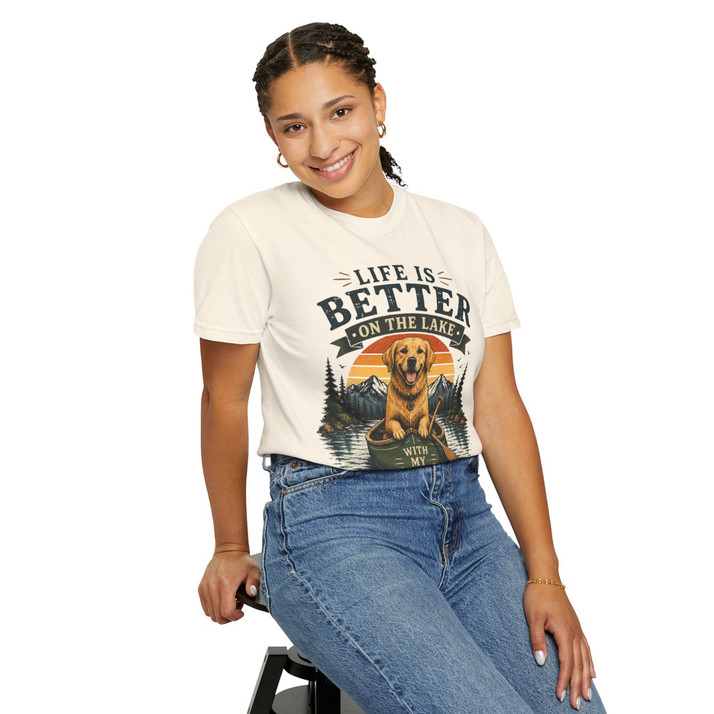 Life Is Better On The Lake With My Dog Retro T-Shirt