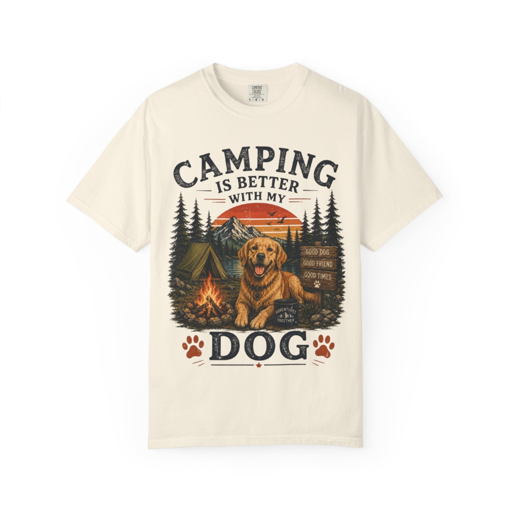 Camping Is Better With My Dog Retro T-Shirt