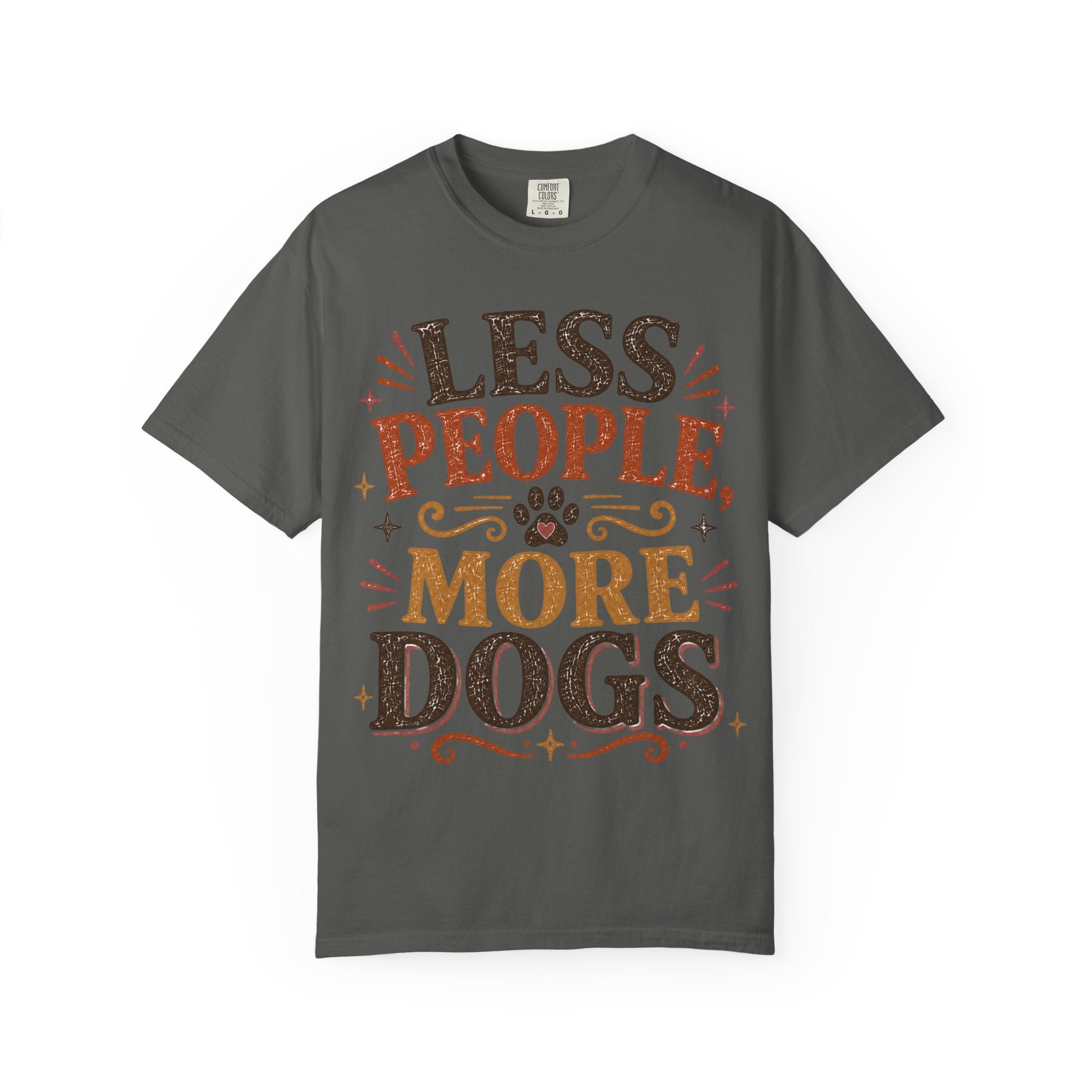 Less People, More Dogs Retro T-Shirt