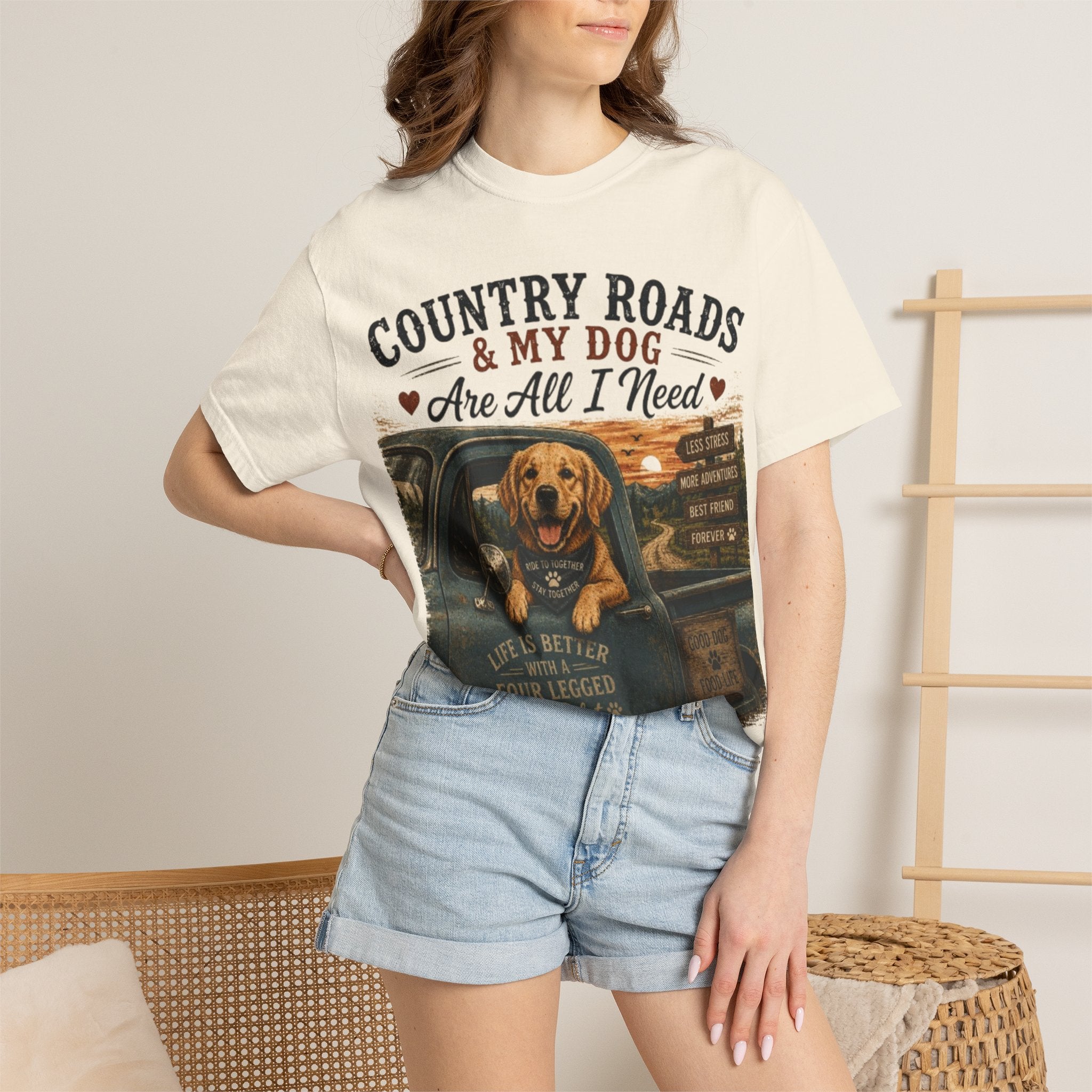 Country Roads & My Dog Retro T-Shirt