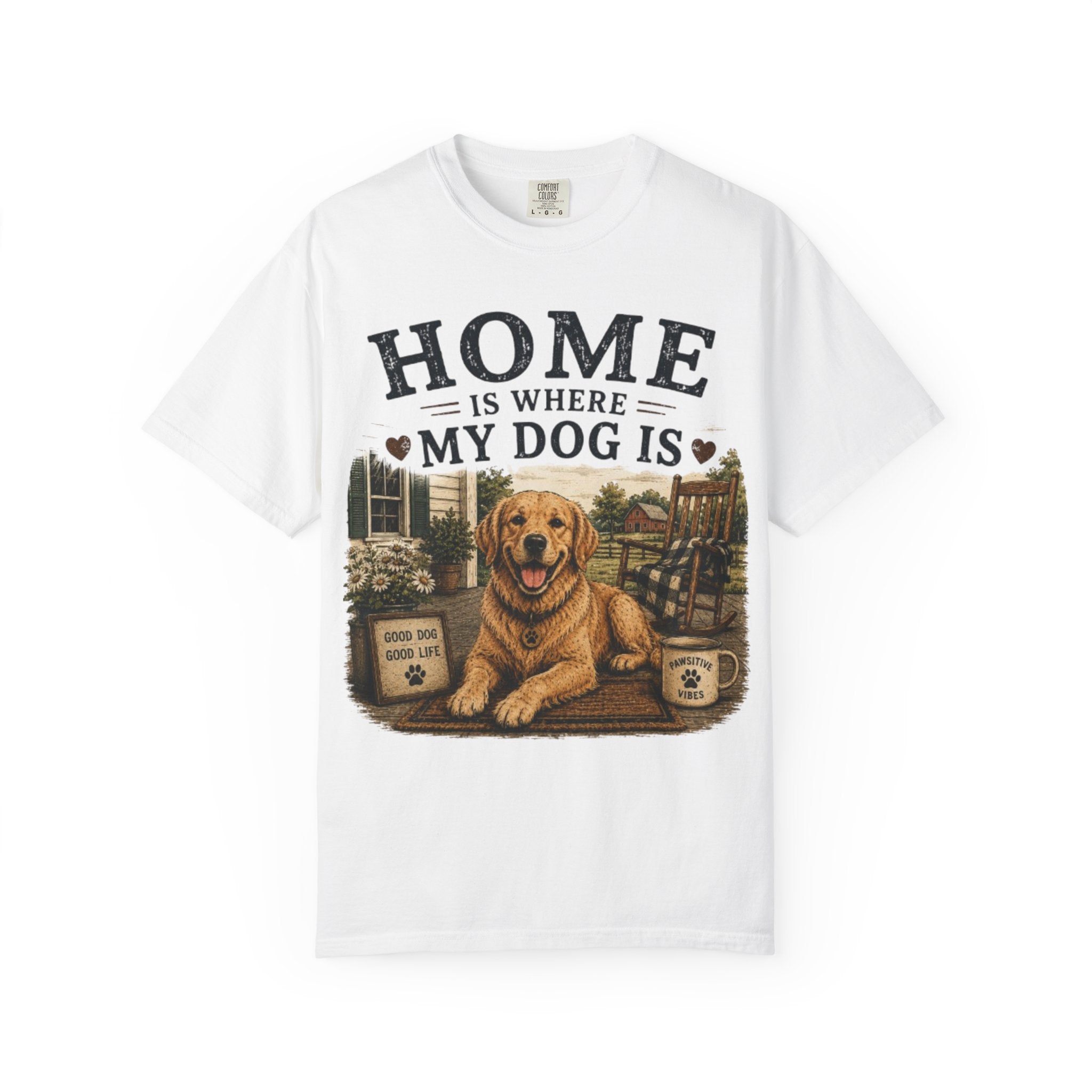 Home Is Where My Dog Is Retro T-Shirt