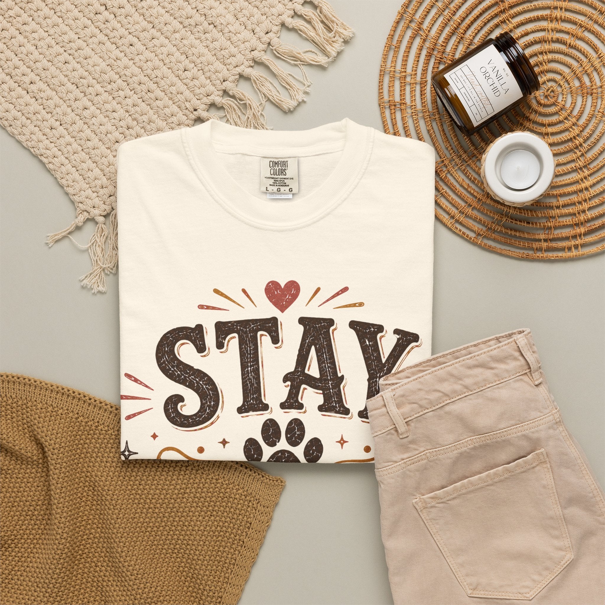Stay Pawsitive Retro T-Shirt