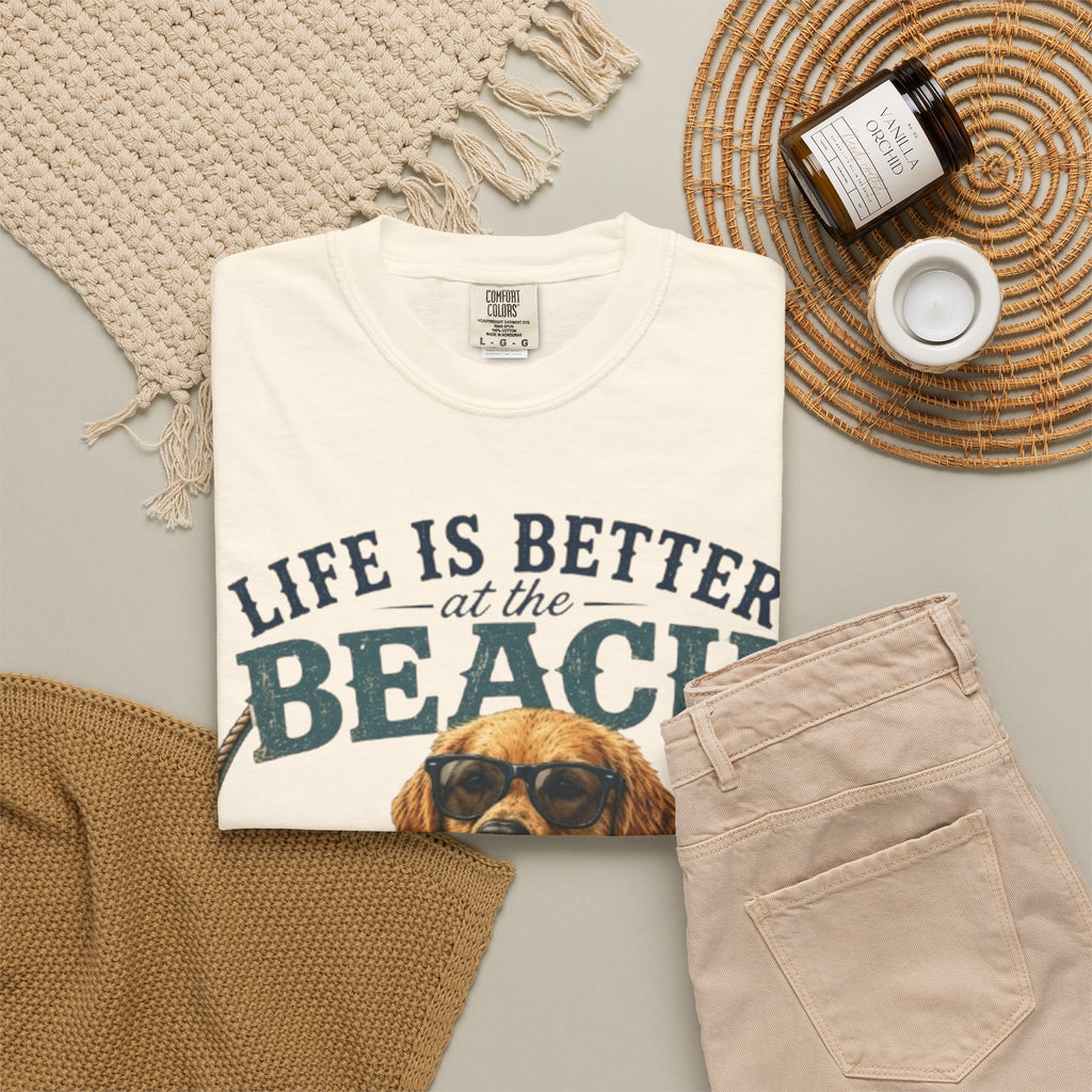 Life Is Better at the Beach With My Dog Comfort Colors® T-Shirt