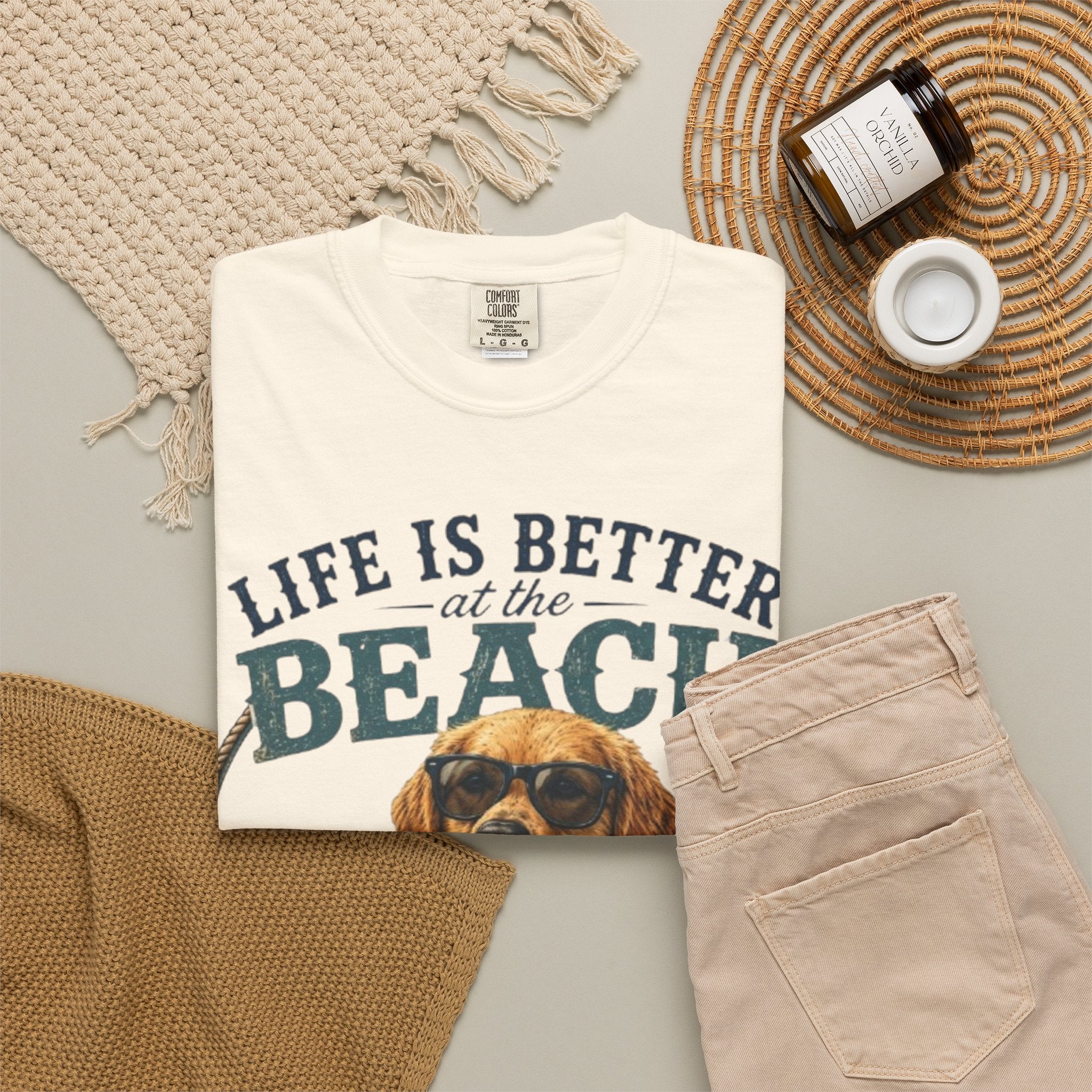 Life Is Better at the Beach With My Dog Comfort Colors® T-Shirt