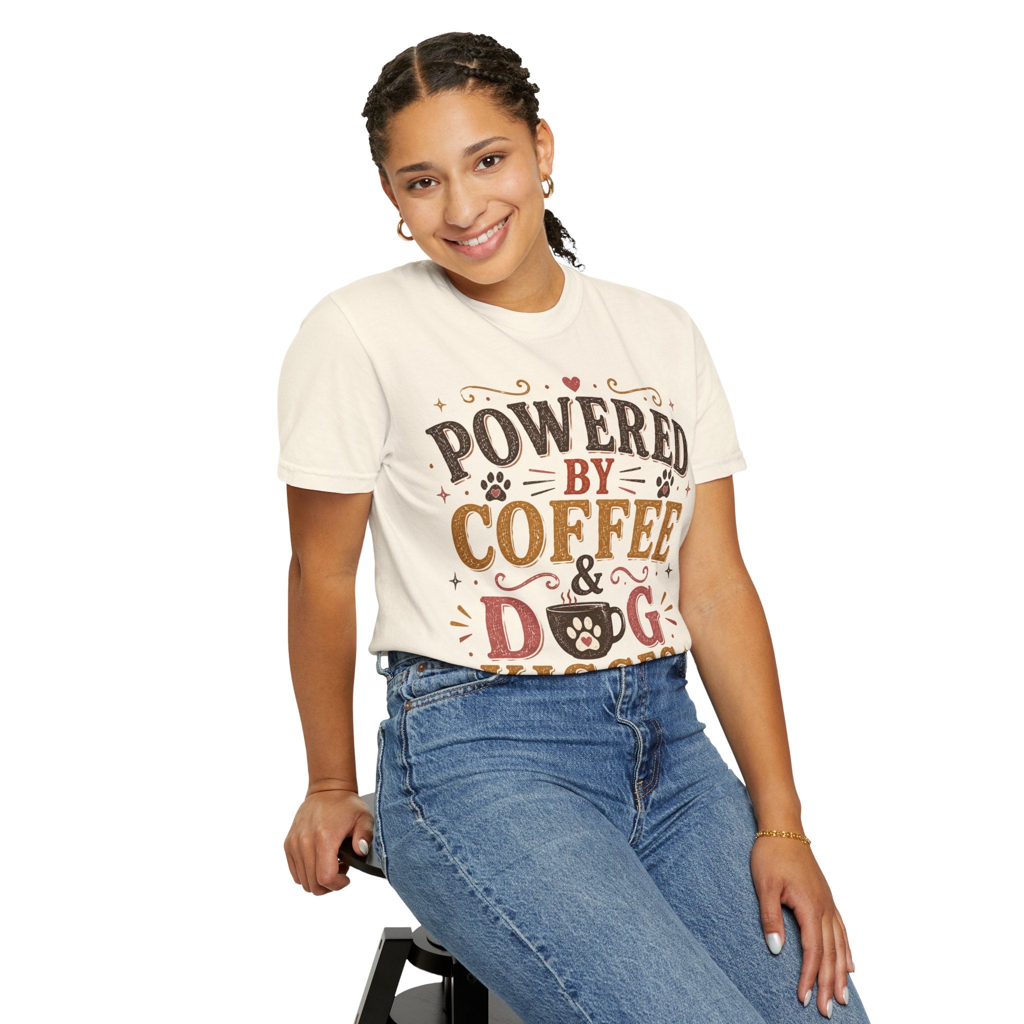 Powered By Coffee & Dog Kisses Retro T-Shirt