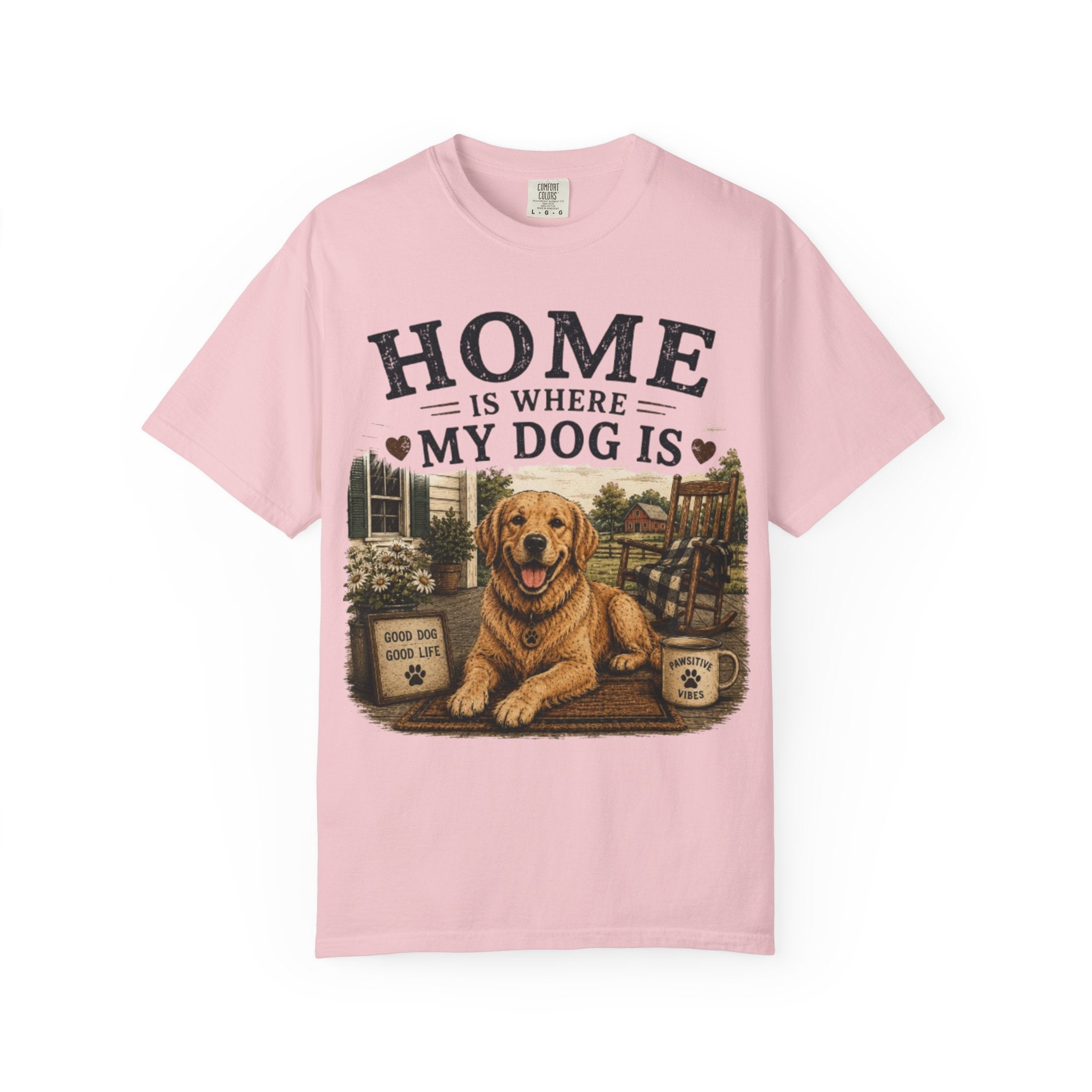 Home Is Where My Dog Is Retro T-Shirt