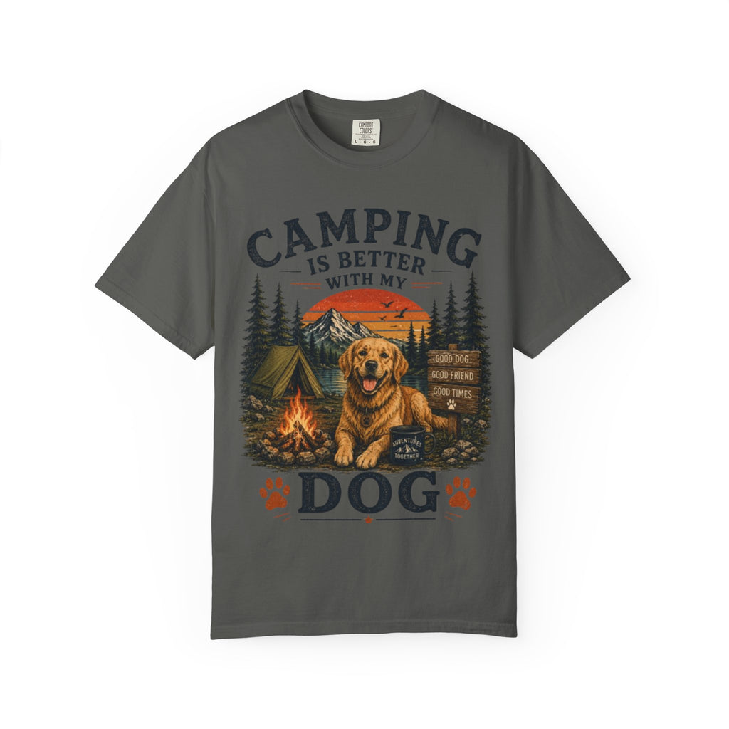 Camping Is Better With My Dog Retro T-Shirt