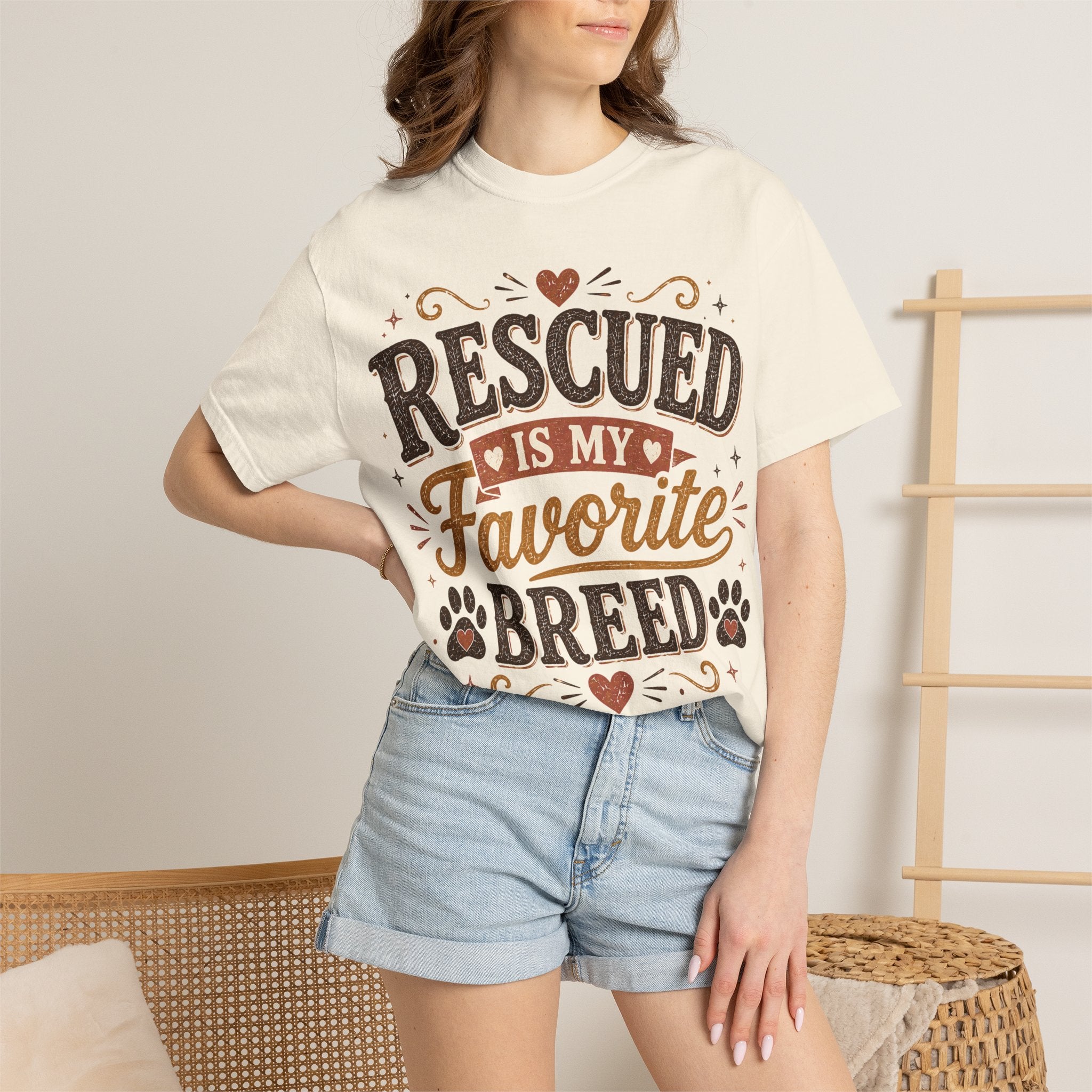 Rescued Is My Favorite Breed Retro T-Shirt