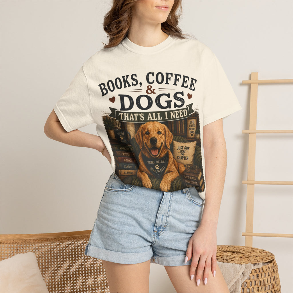 Books, Coffee & Dogs That's All I Need Retro T-Shirt