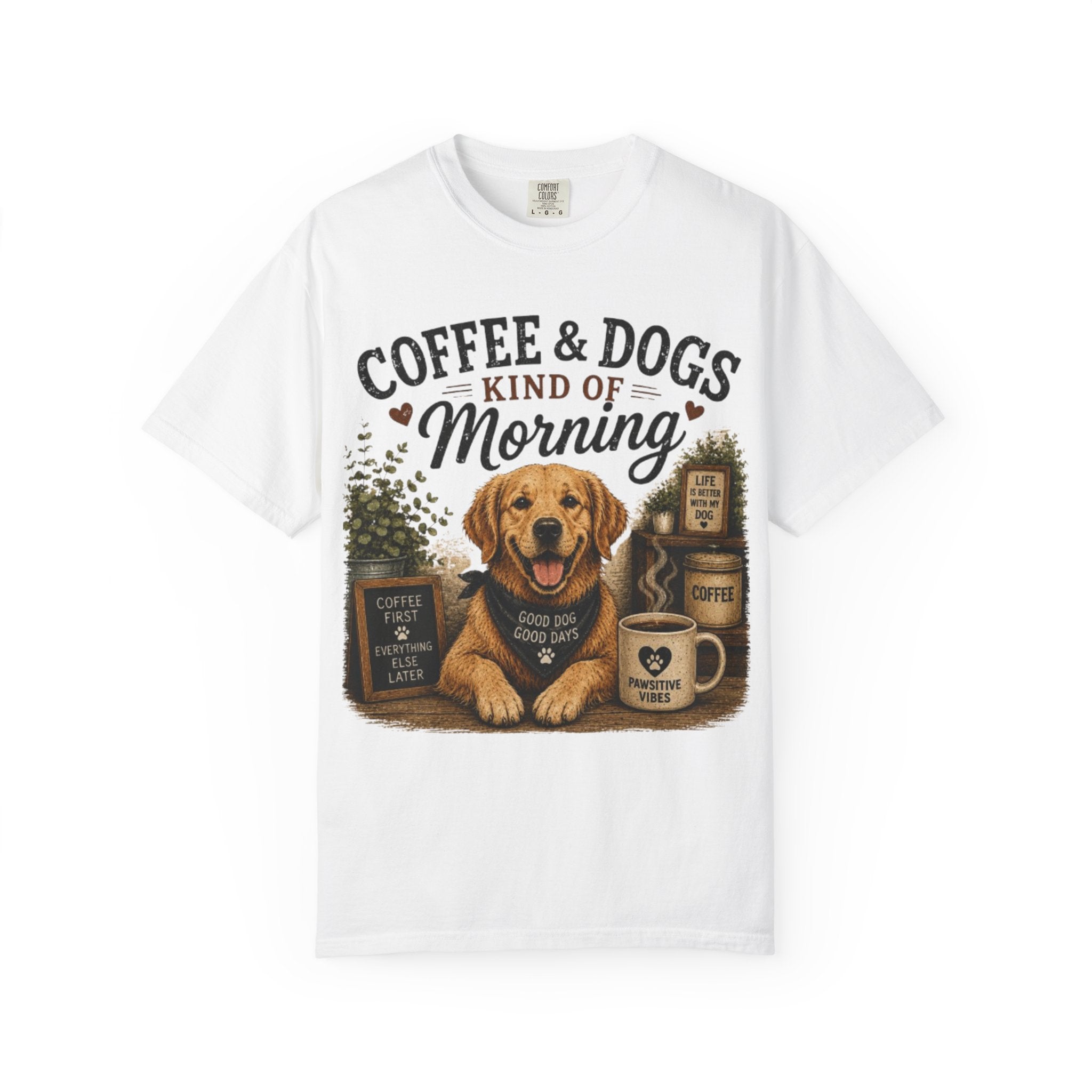 Coffee & Dogs Kind Of Morning Retro T-Shirt